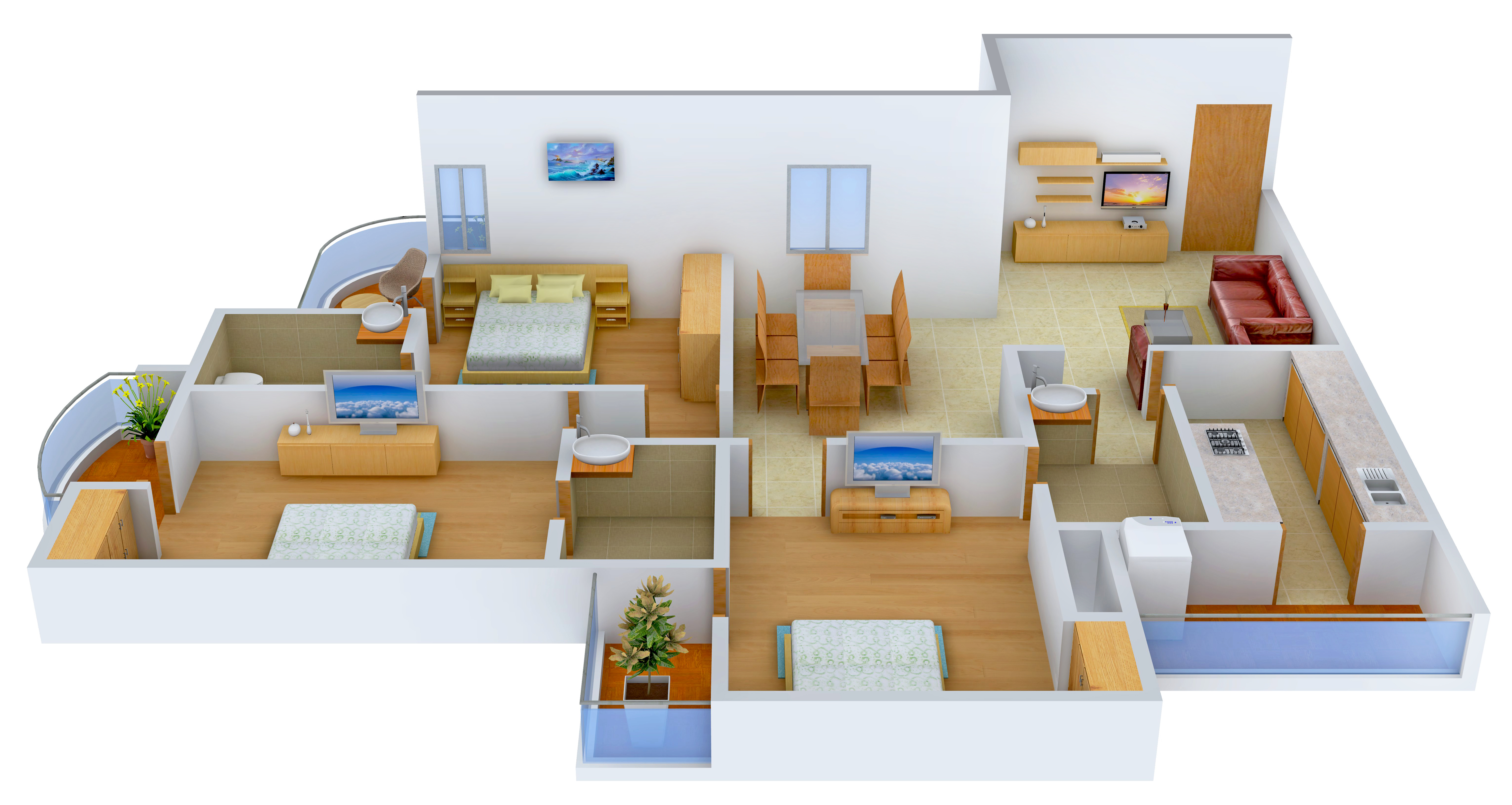 3DFloorPlan of Parsvnath Pratibha