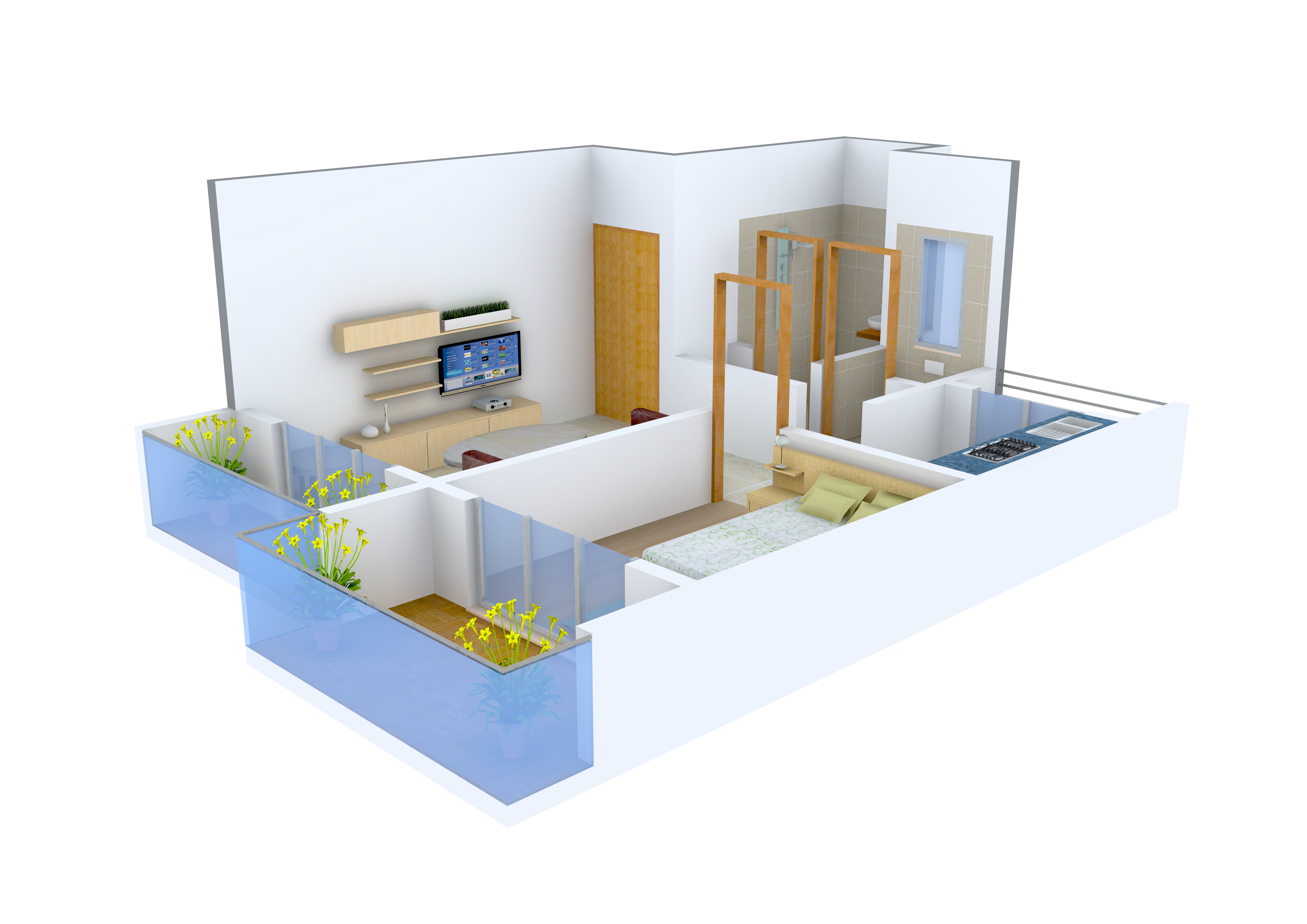 3DFloorPlan of Rajbai Daffodils