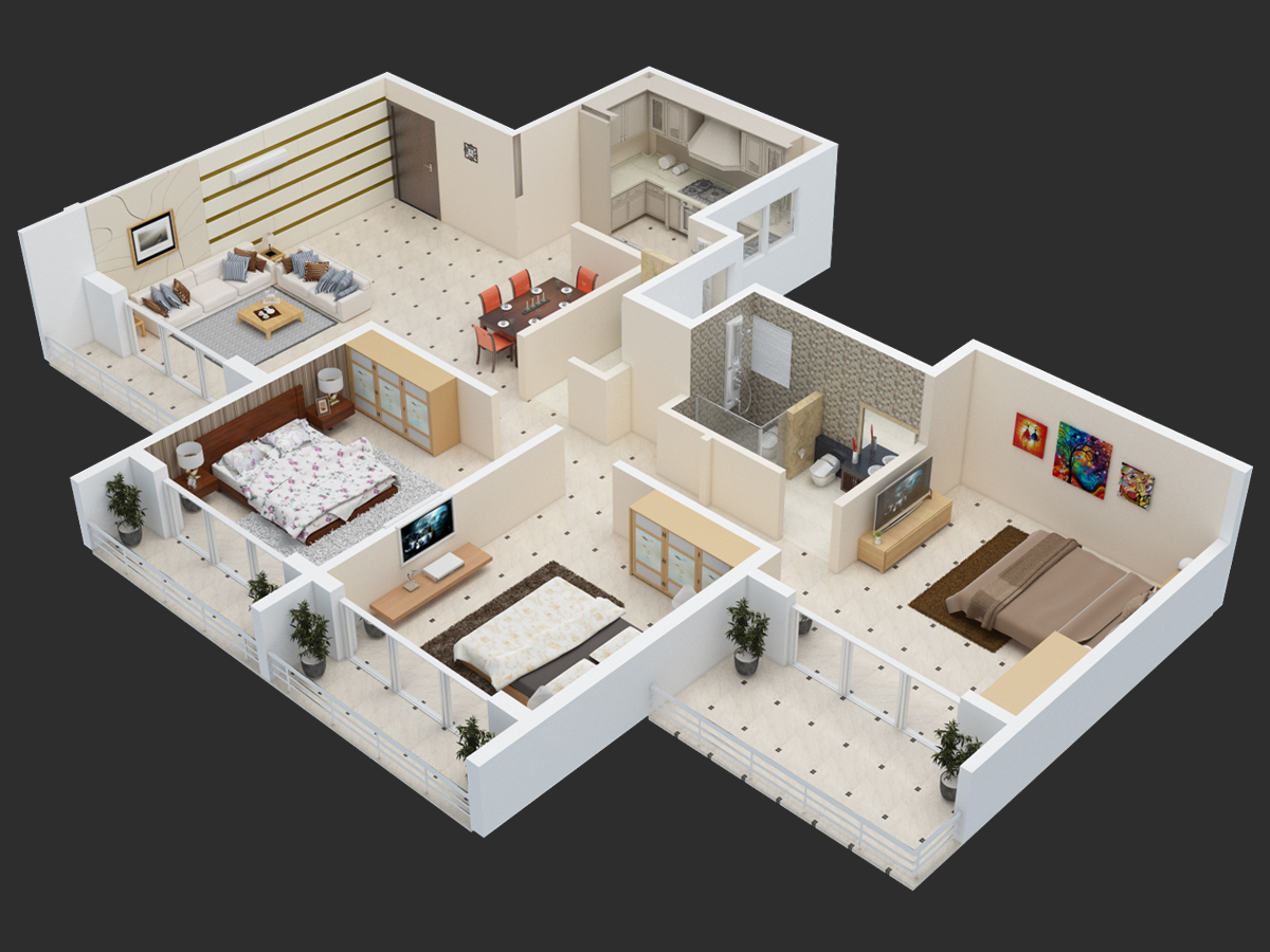 3DFloorPlan of Akshar Green World