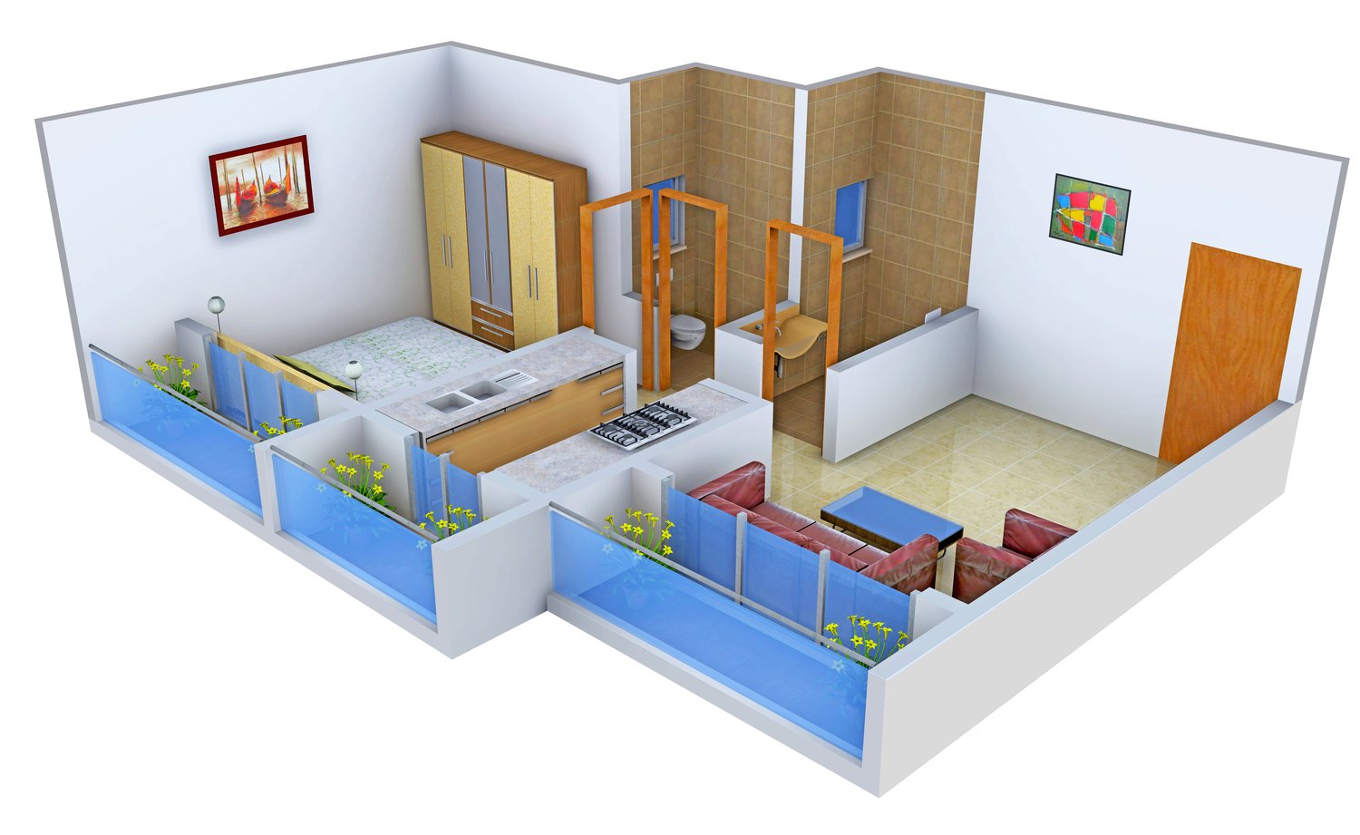 3DFloorPlan of Salangpur Salasar Aashirwad
