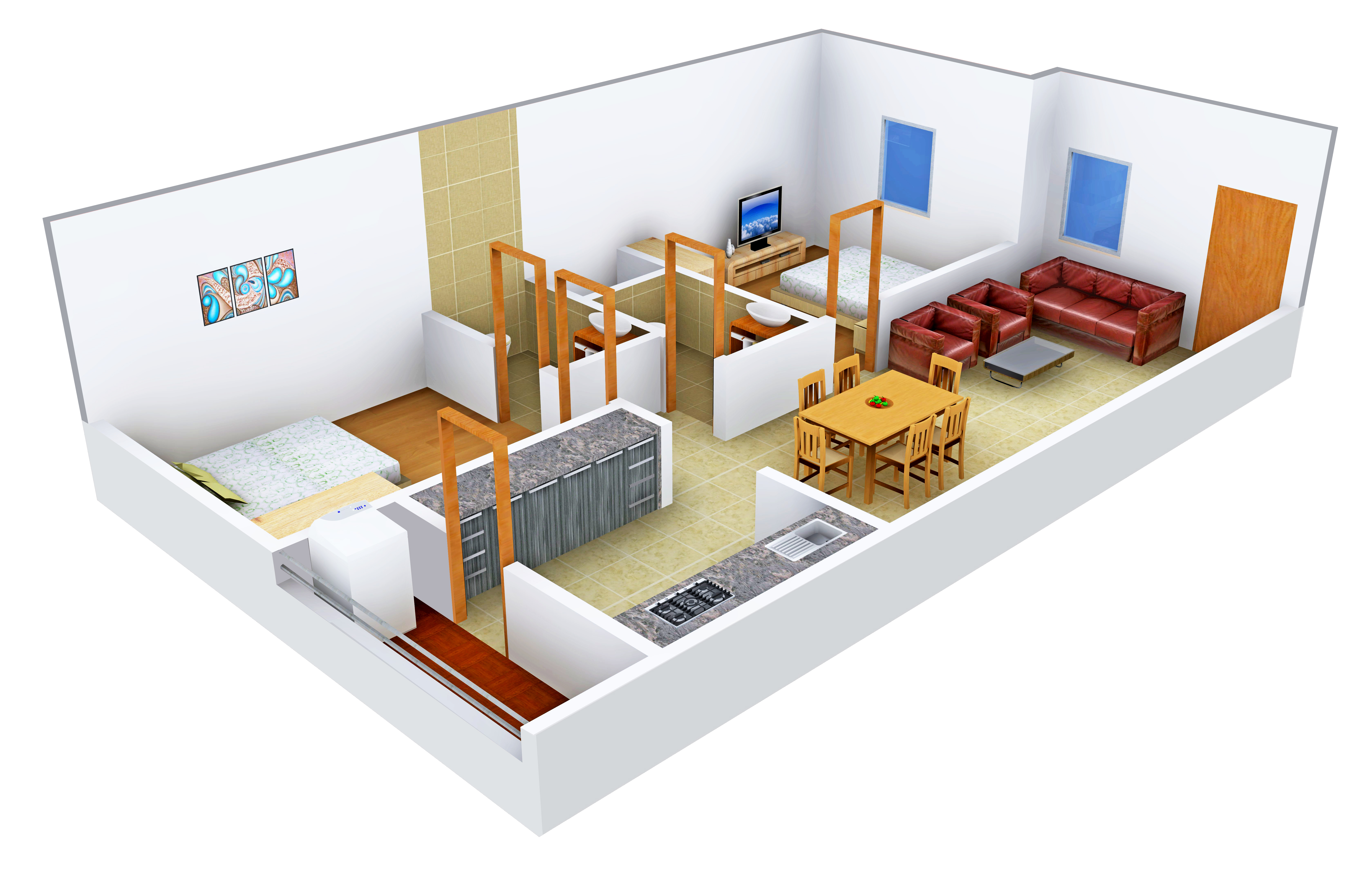 3DFloorPlan of Prabhavathi Lotus 2