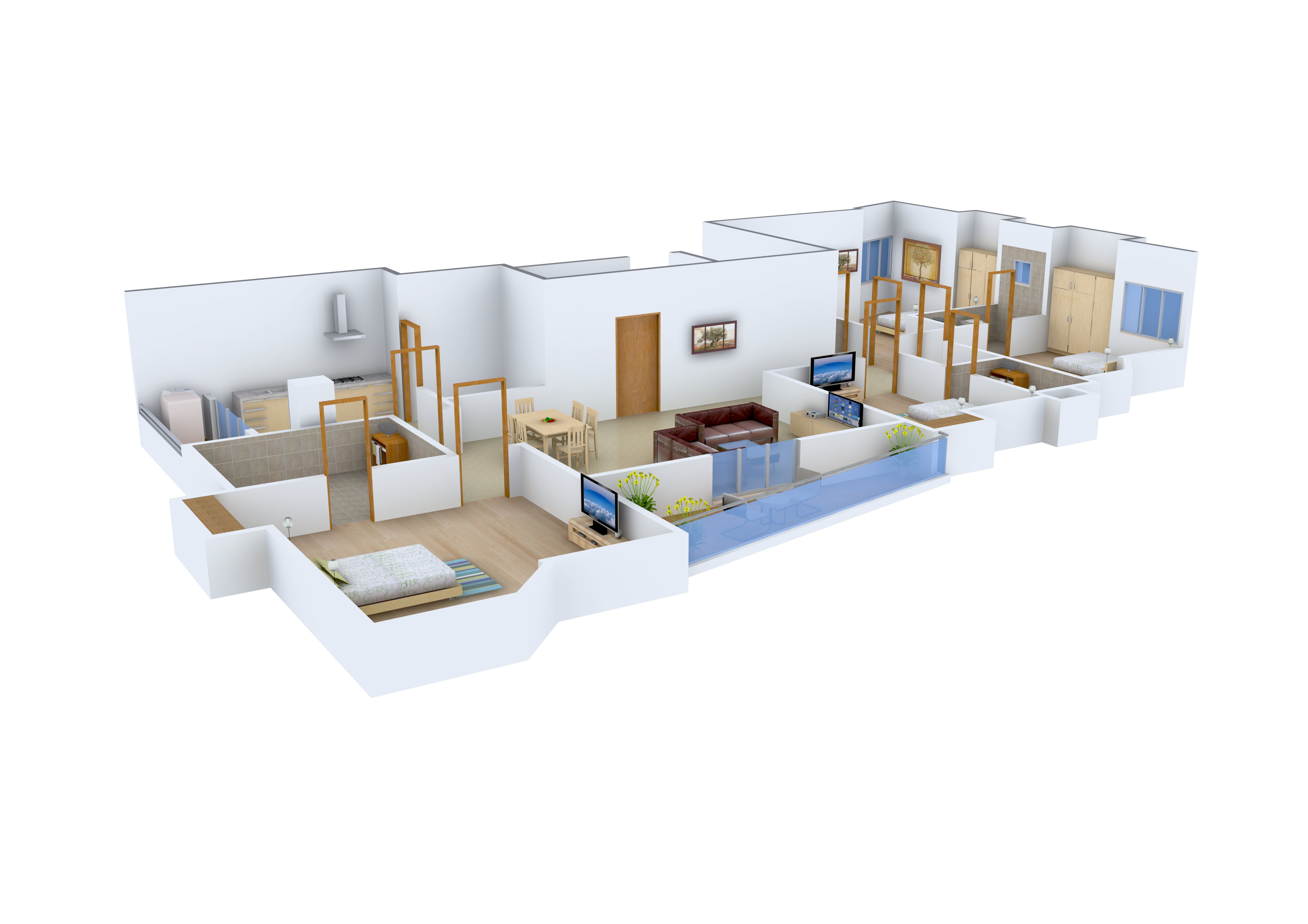 3DFloorPlan of Gurukul Grandeur