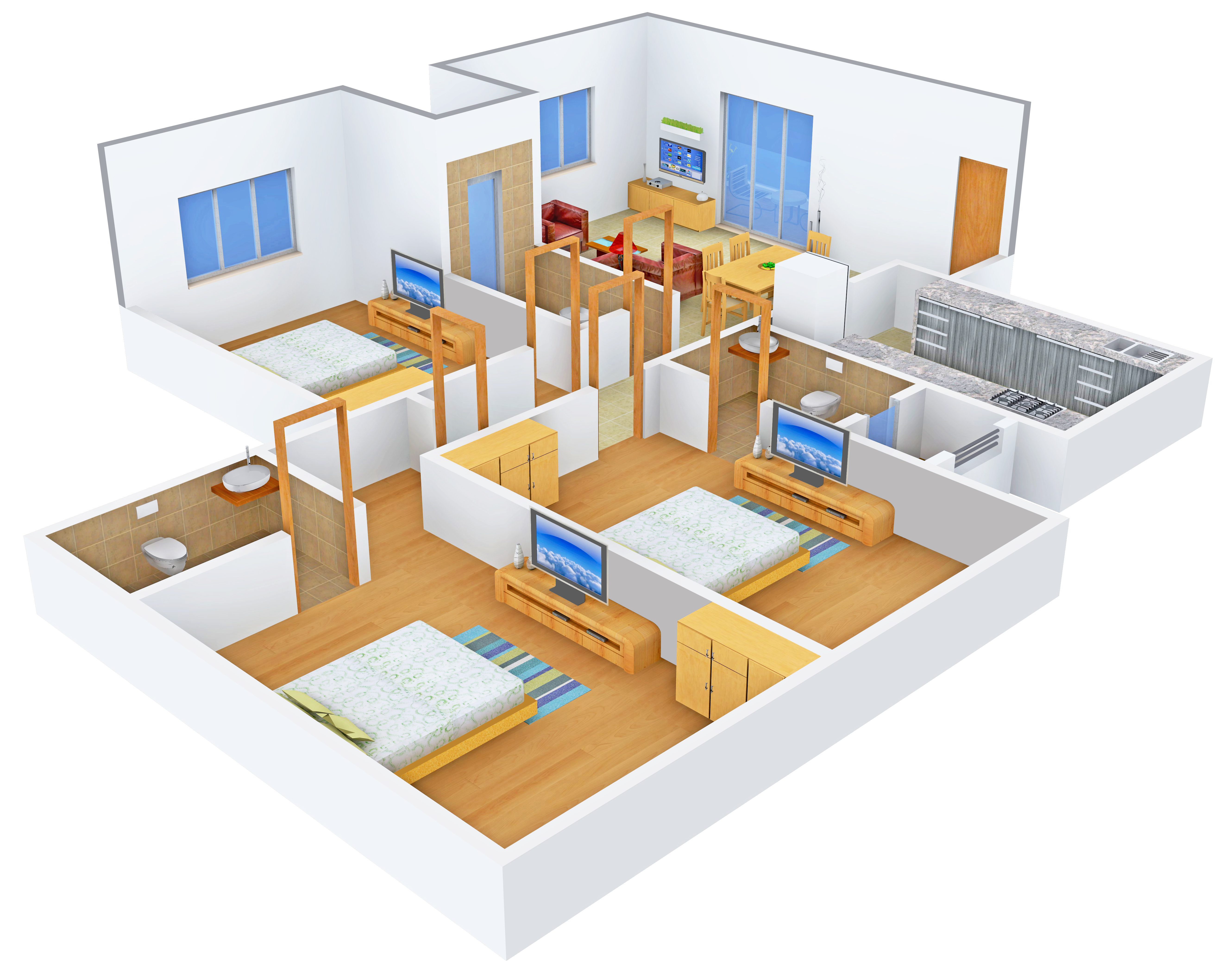 3DFloorPlan of Tridhaatu Vihaan