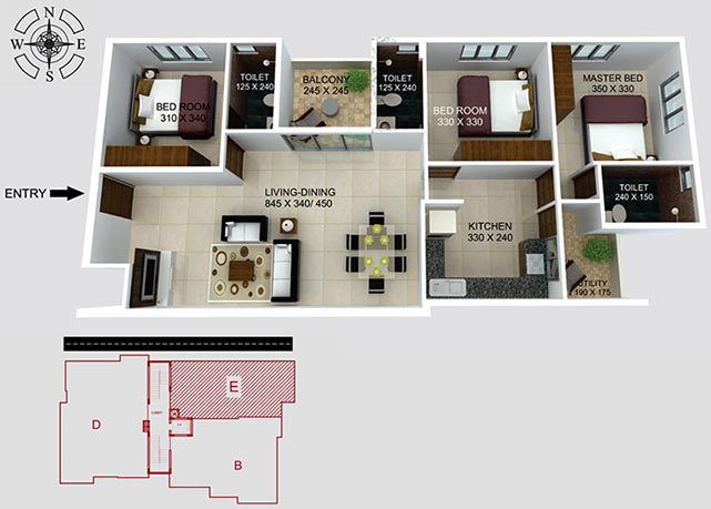 3DFloorPlan of Sowparnika Bhavani