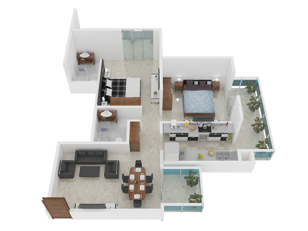 3DFloorPlan of Supertech Hillview Apartments