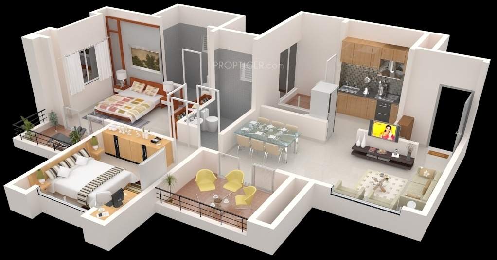 3DFloorPlan of Sunny Sai Aashirwad