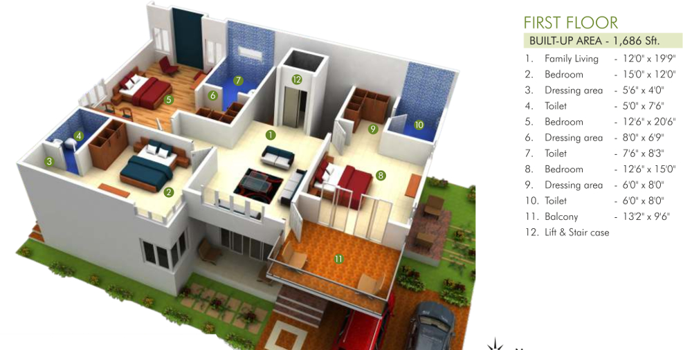 3DFloorPlan of Celebrity Natures Habitat