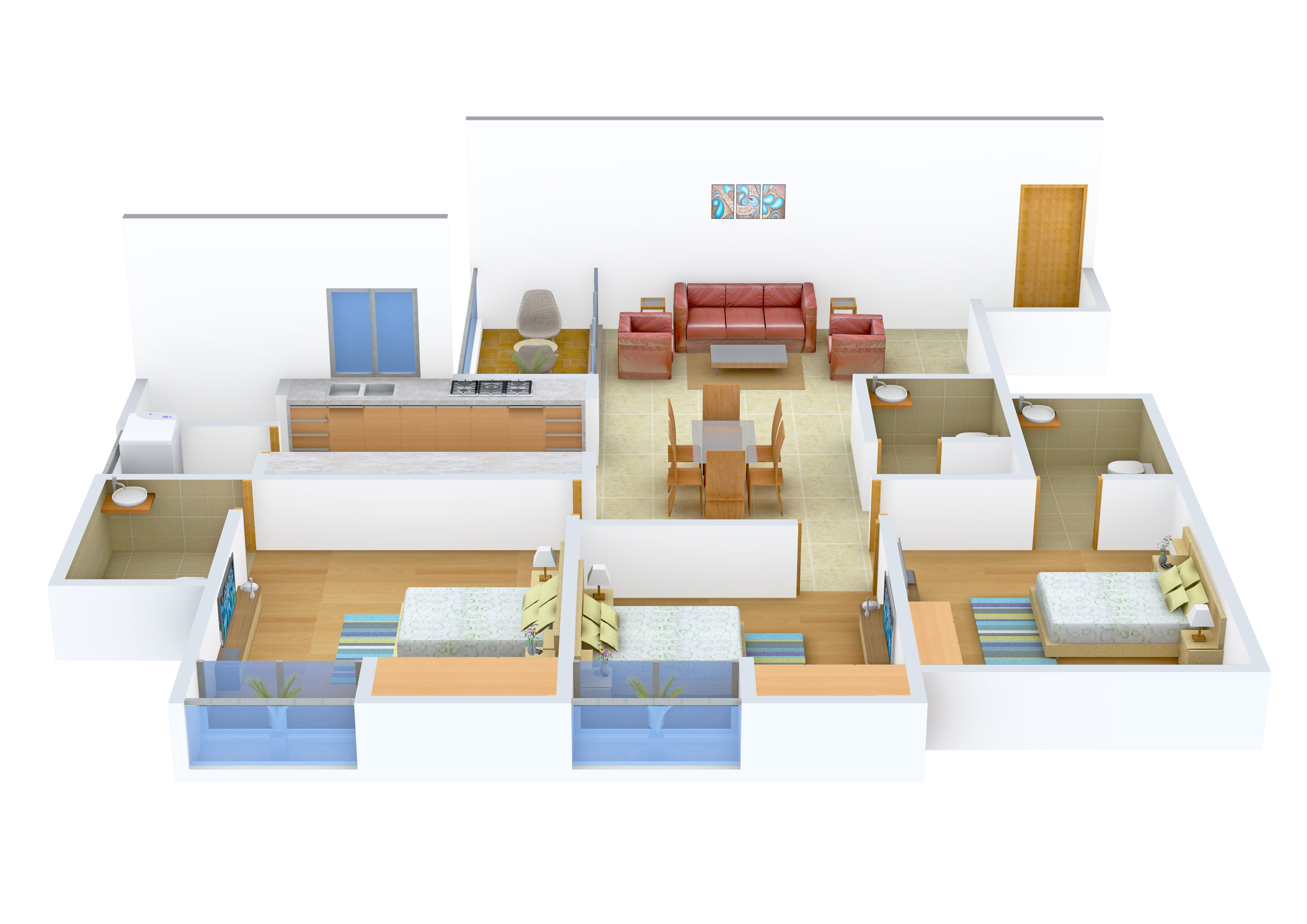 3DFloorPlan of Alembic Samsara Apartment
