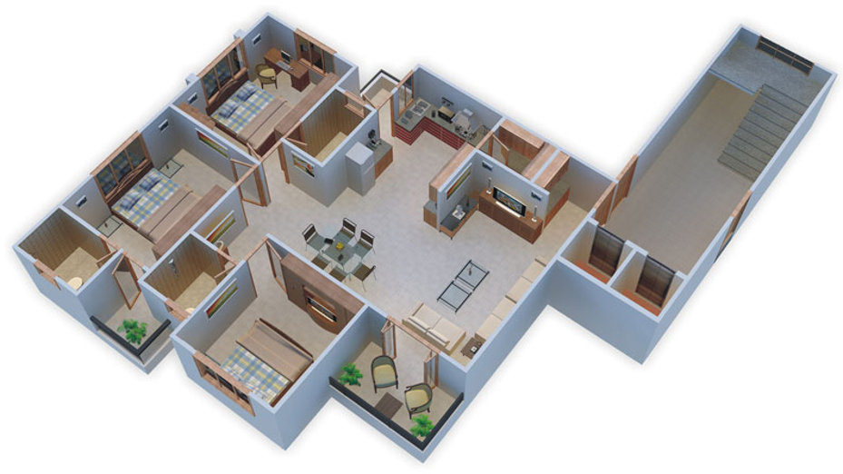 3DFloorPlan of Aarya Twin Tower