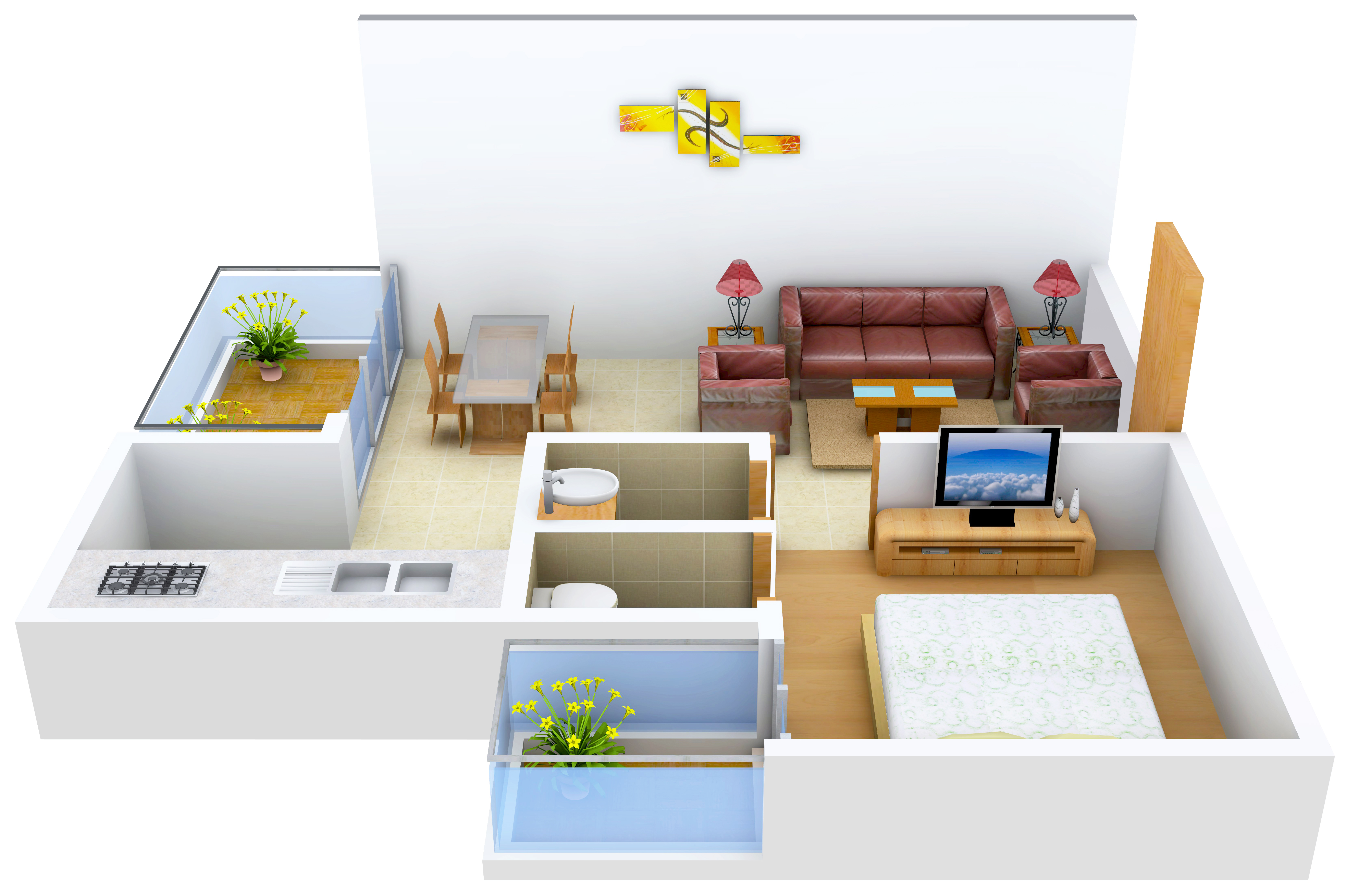 3DFloorPlan of Raheja Krishna Housing Scheme