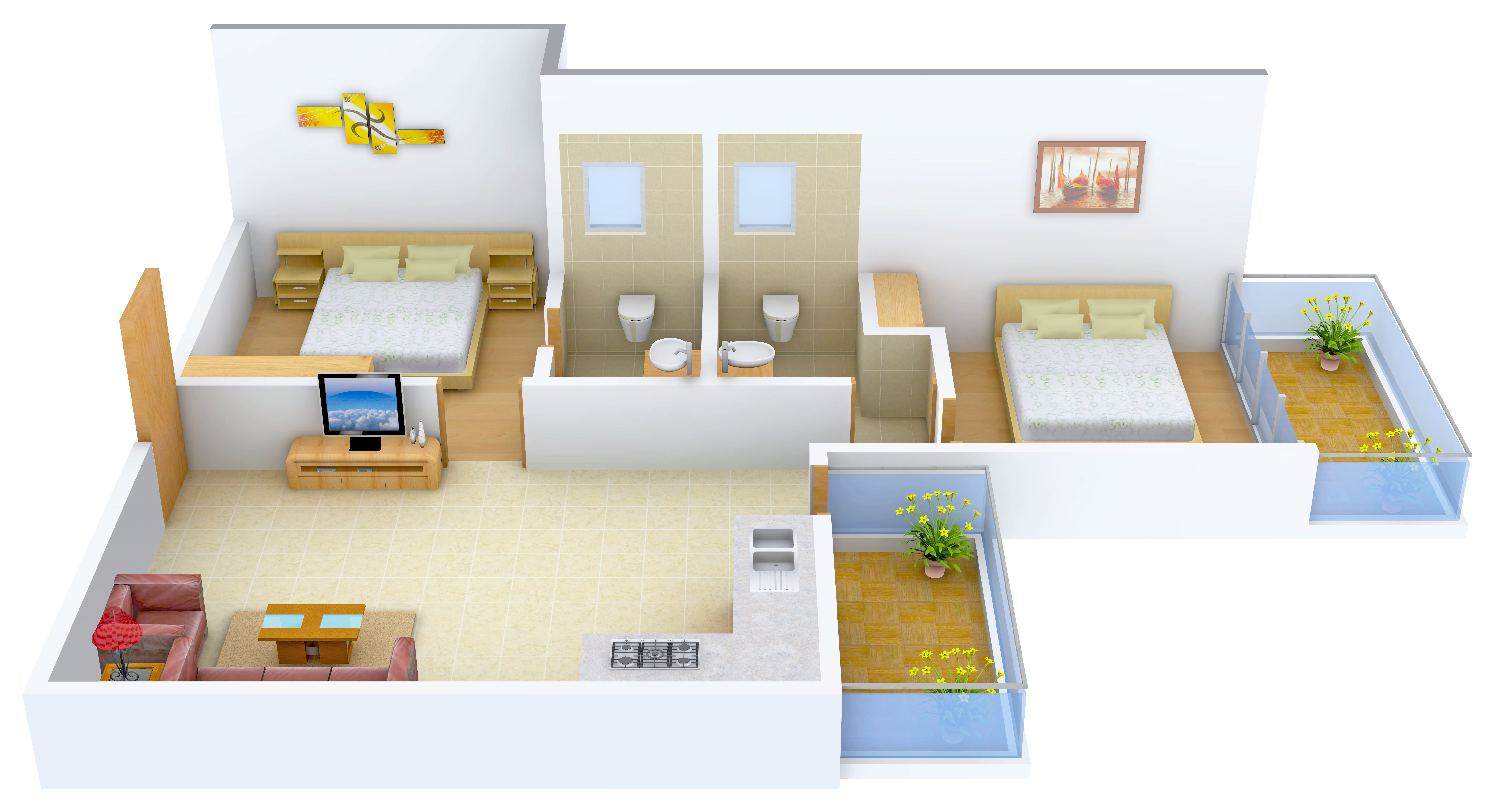 3DFloorPlan of Raheja Krishna Housing Scheme