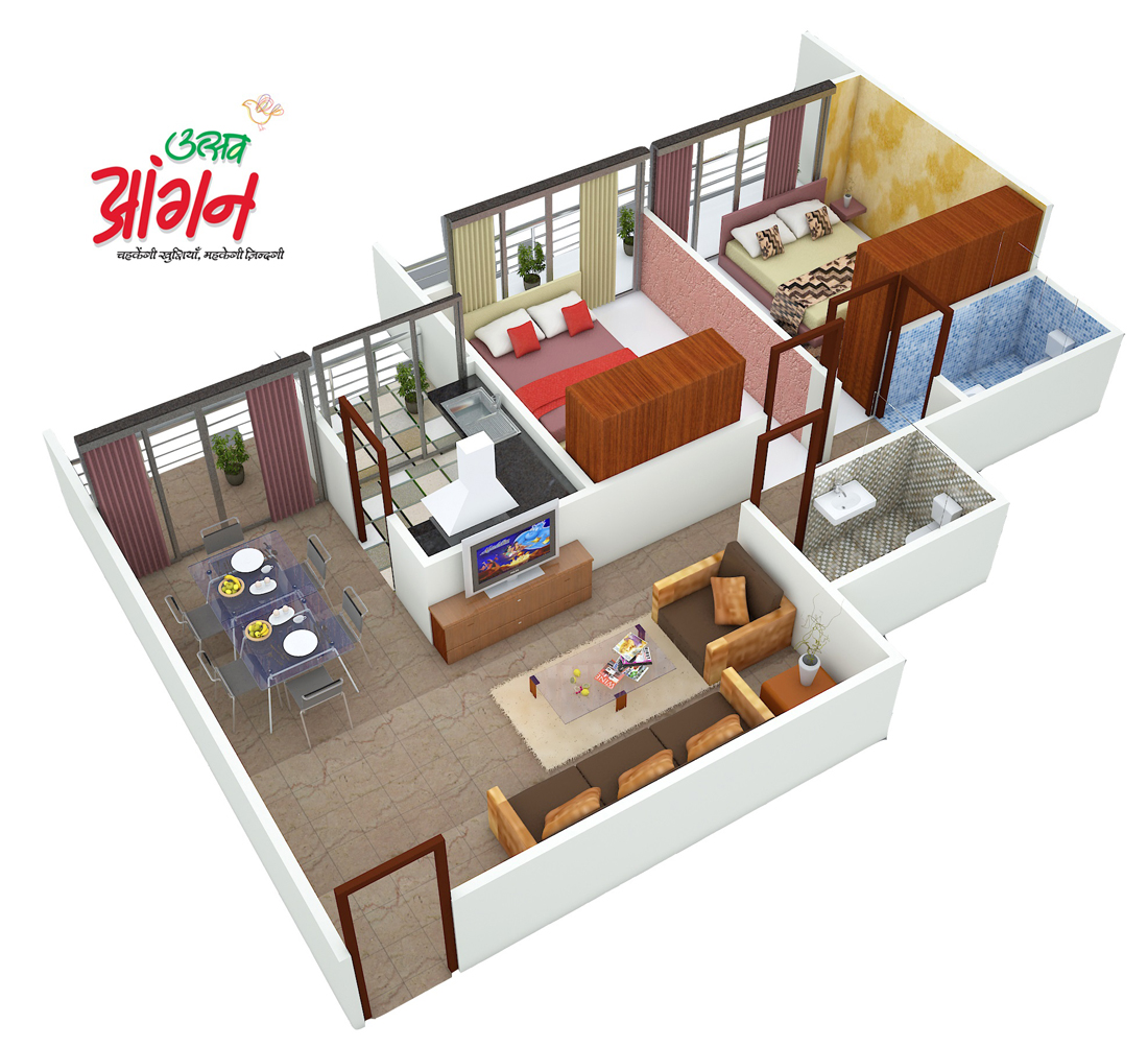 3DFloorPlan of Suyash Utsav Aangan