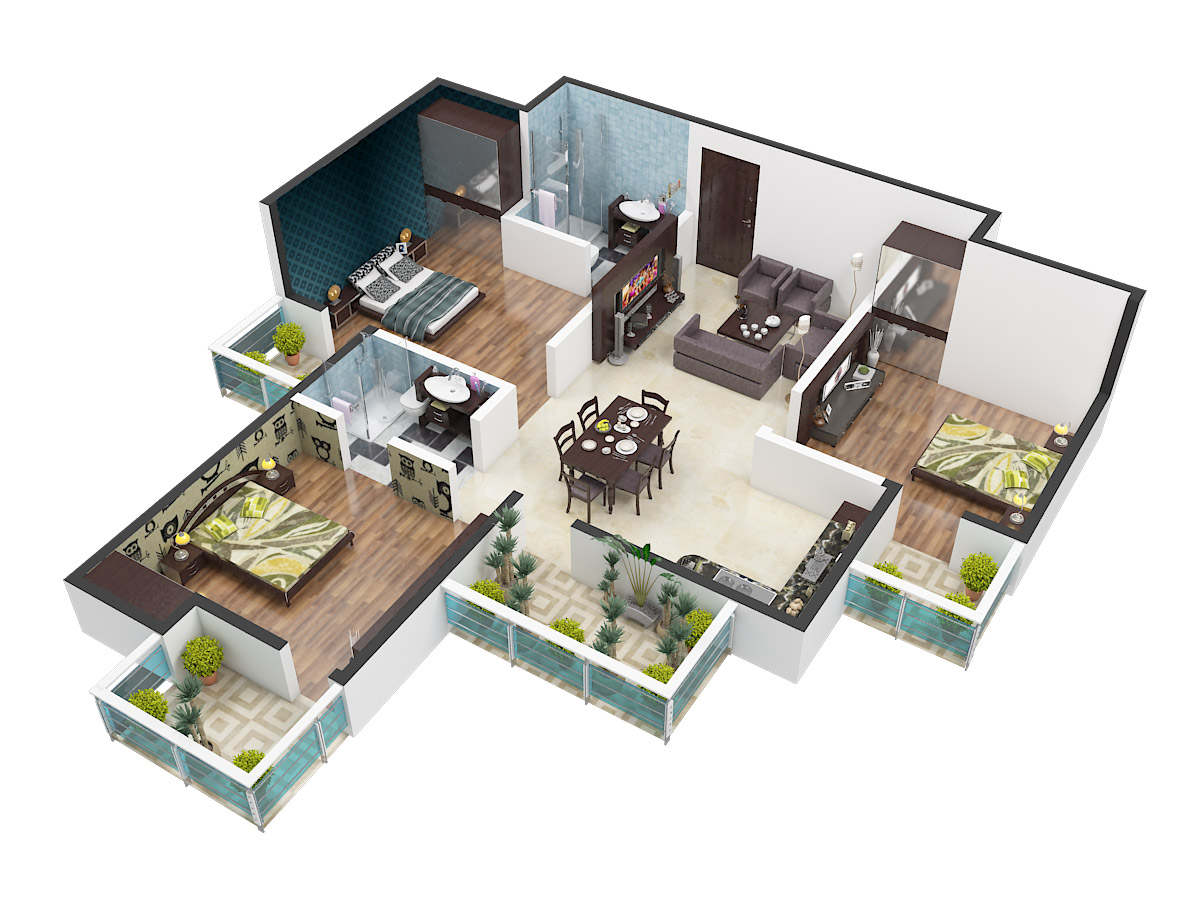 3DFloorPlan of Supertech Sports Village