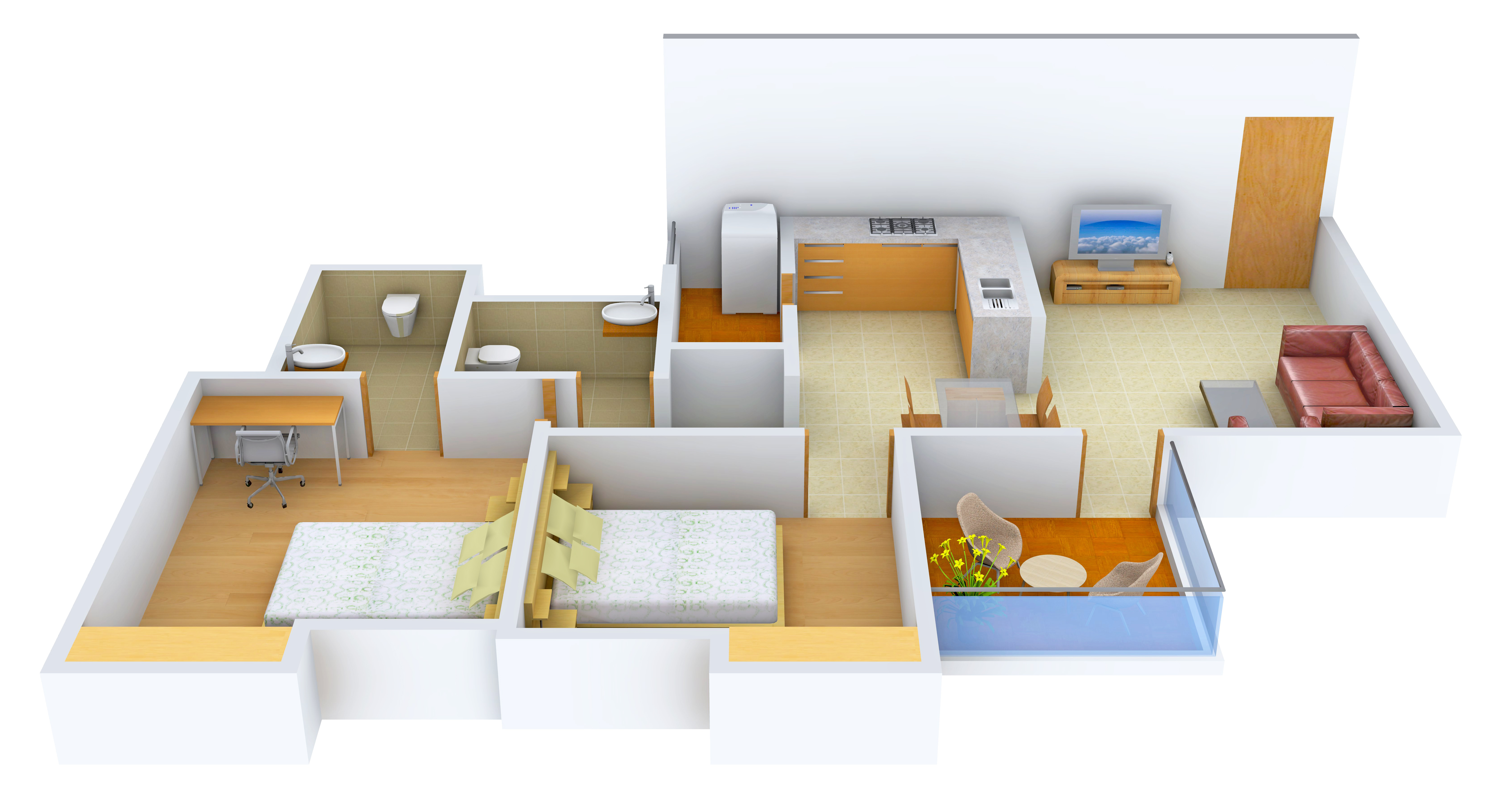 3DFloorPlan of Ashadeep The Plam