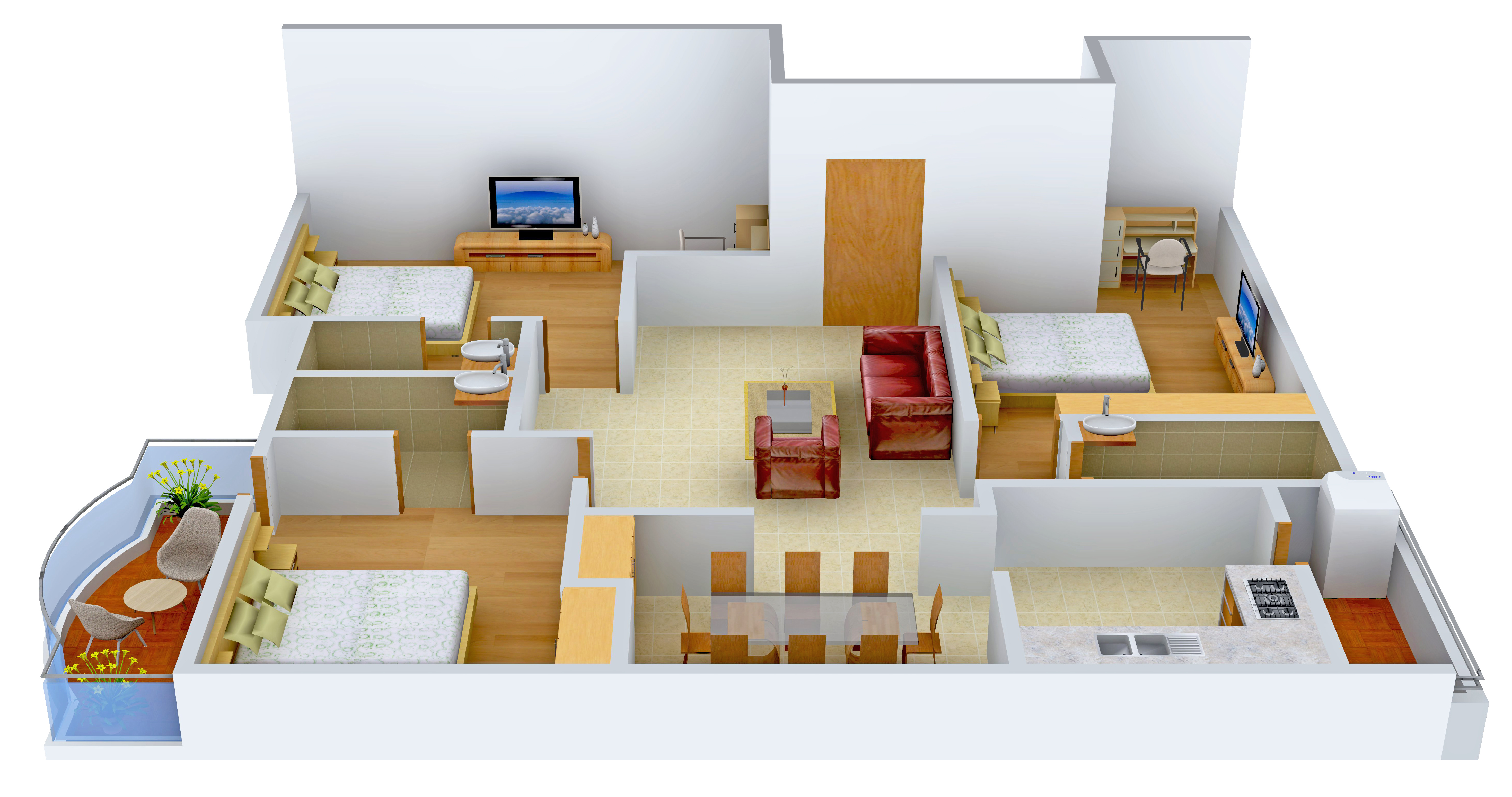 3DFloorPlan of Jeyam Sanjay Enclave