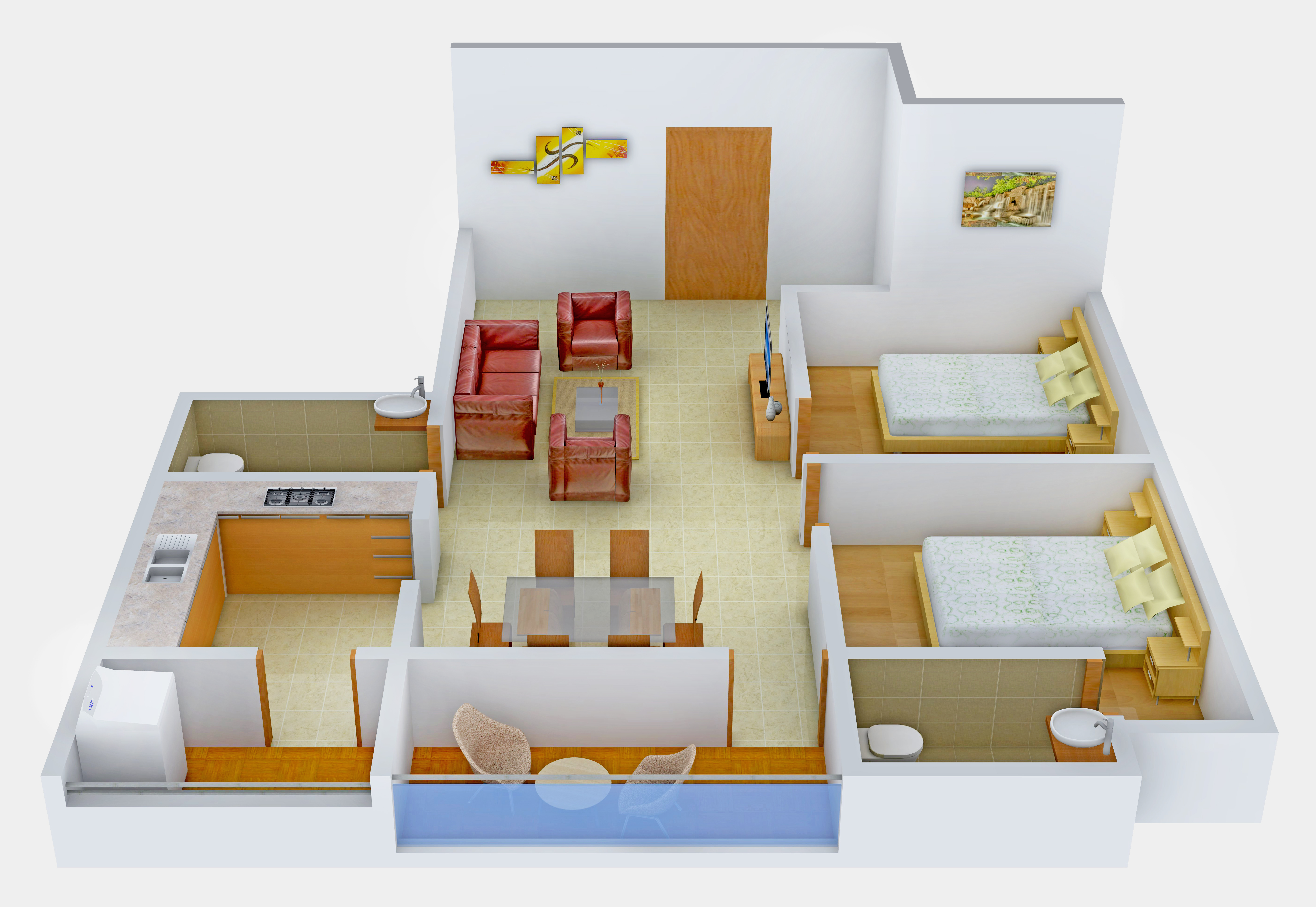 3DFloorPlan of Jeyam Aishwaryam Residency