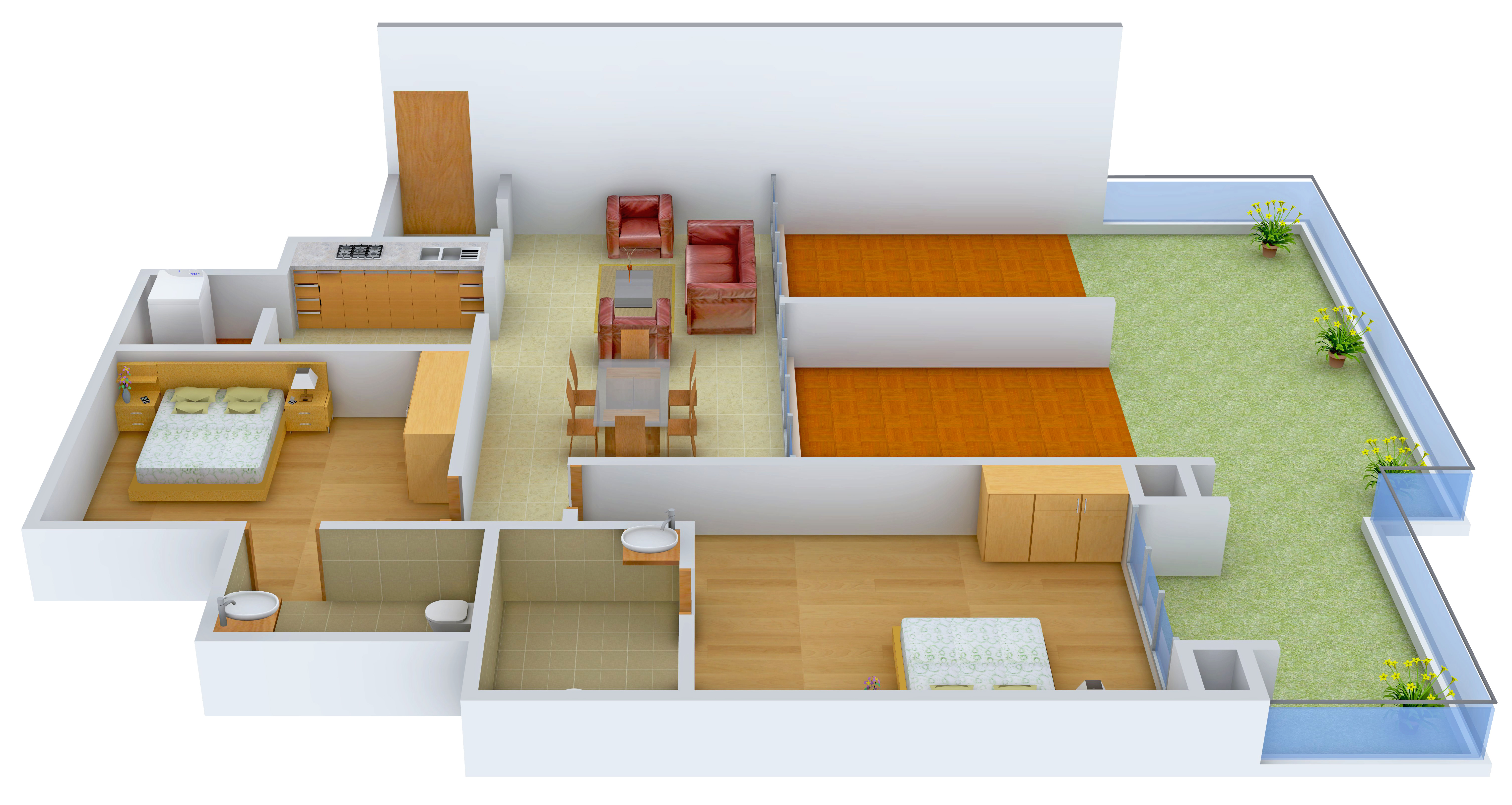 3DFloorPlan of Marvel Piazza Phase 01