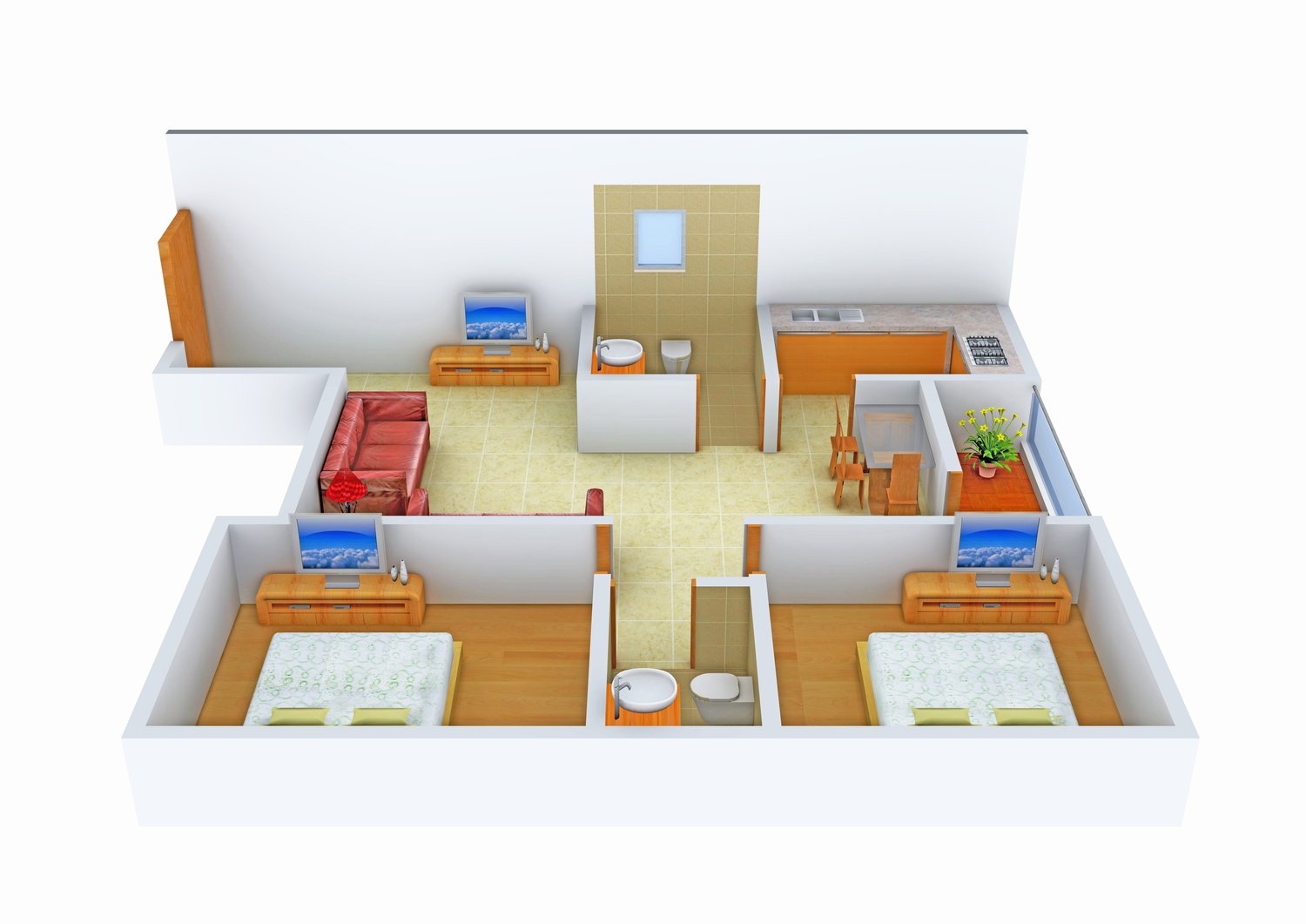 3DFloorPlan of Maya Nirupama Abasan