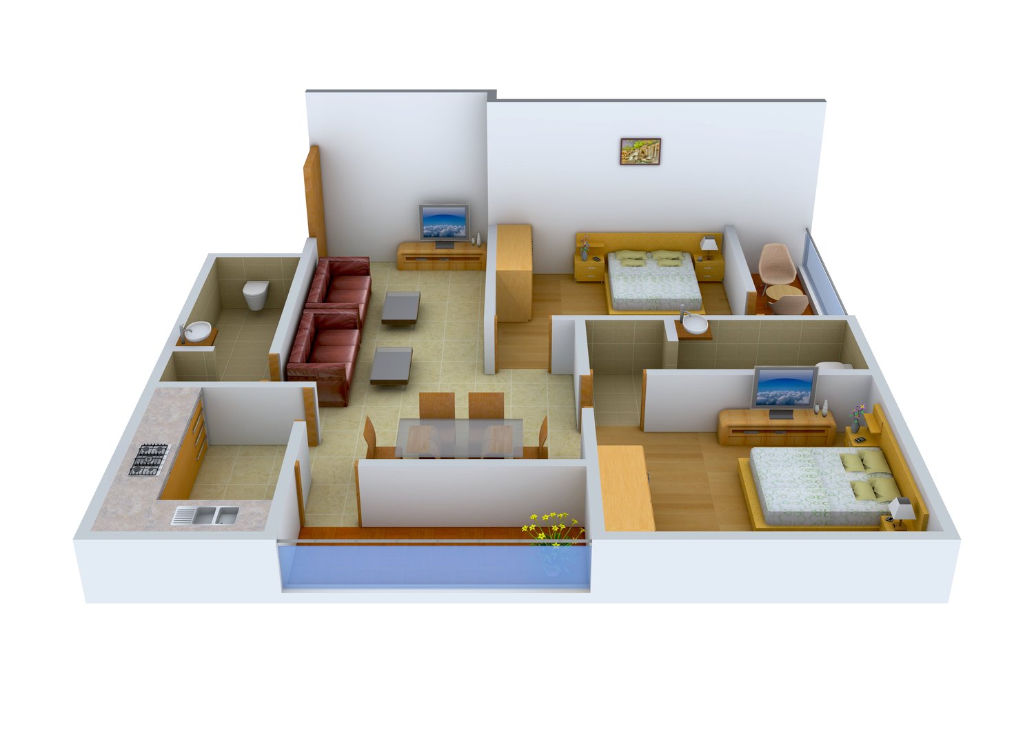 3DFloorPlan of Maya Nirupama Abasan