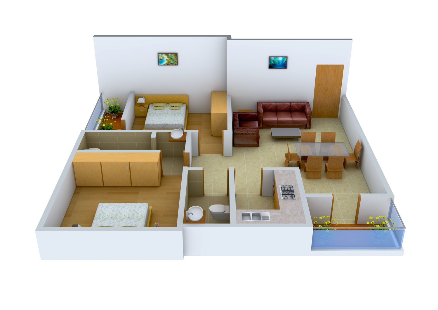 3DFloorPlan of Maya Nirupama Abasan