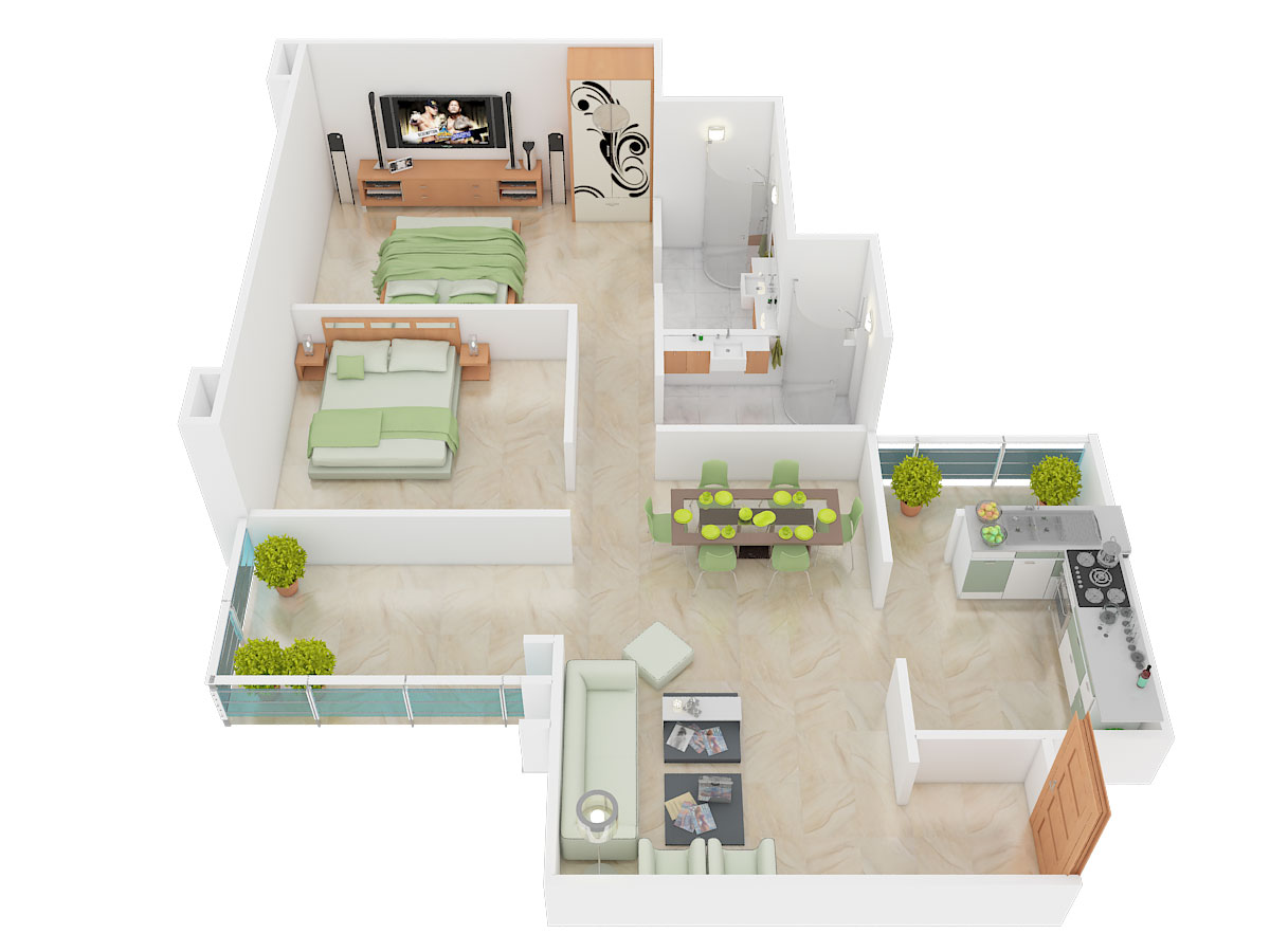 3DFloorPlan of Kohinoor Tinsel Town