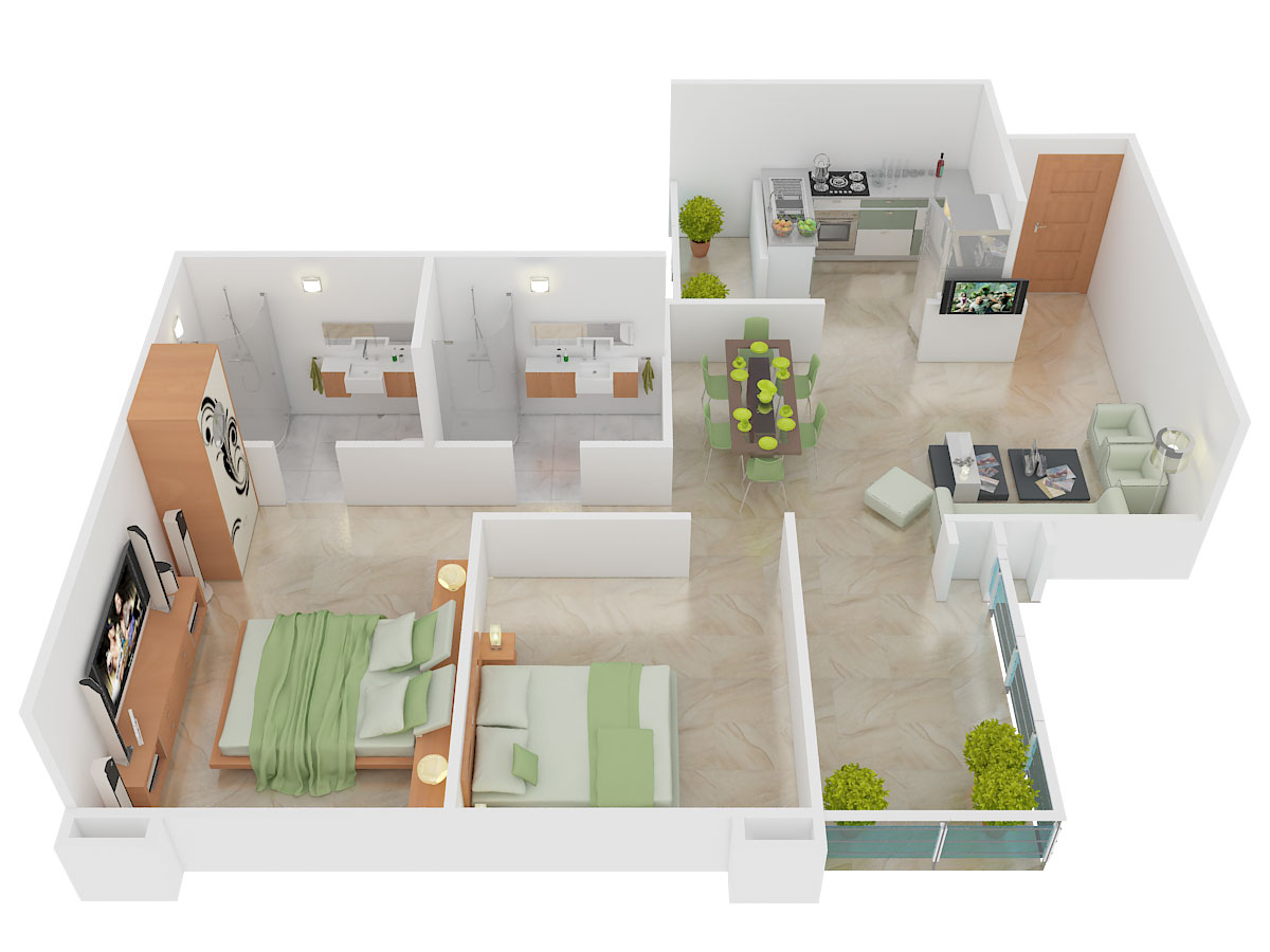 3DFloorPlan of Kohinoor Tinsel Town