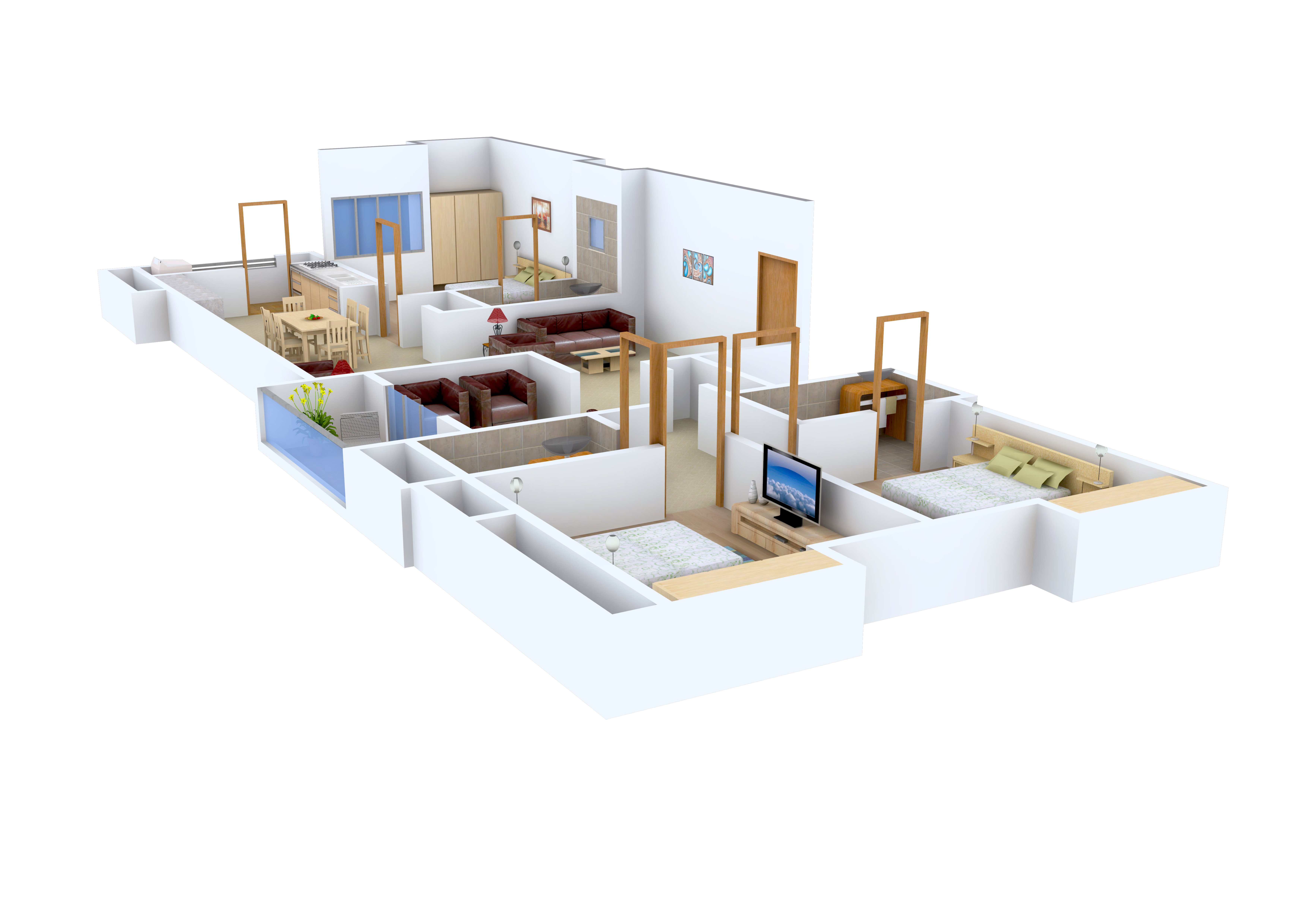 3DFloorPlan of Silpi Brookfield