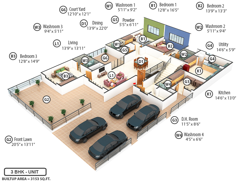 3DFloorPlan of Sobha International City