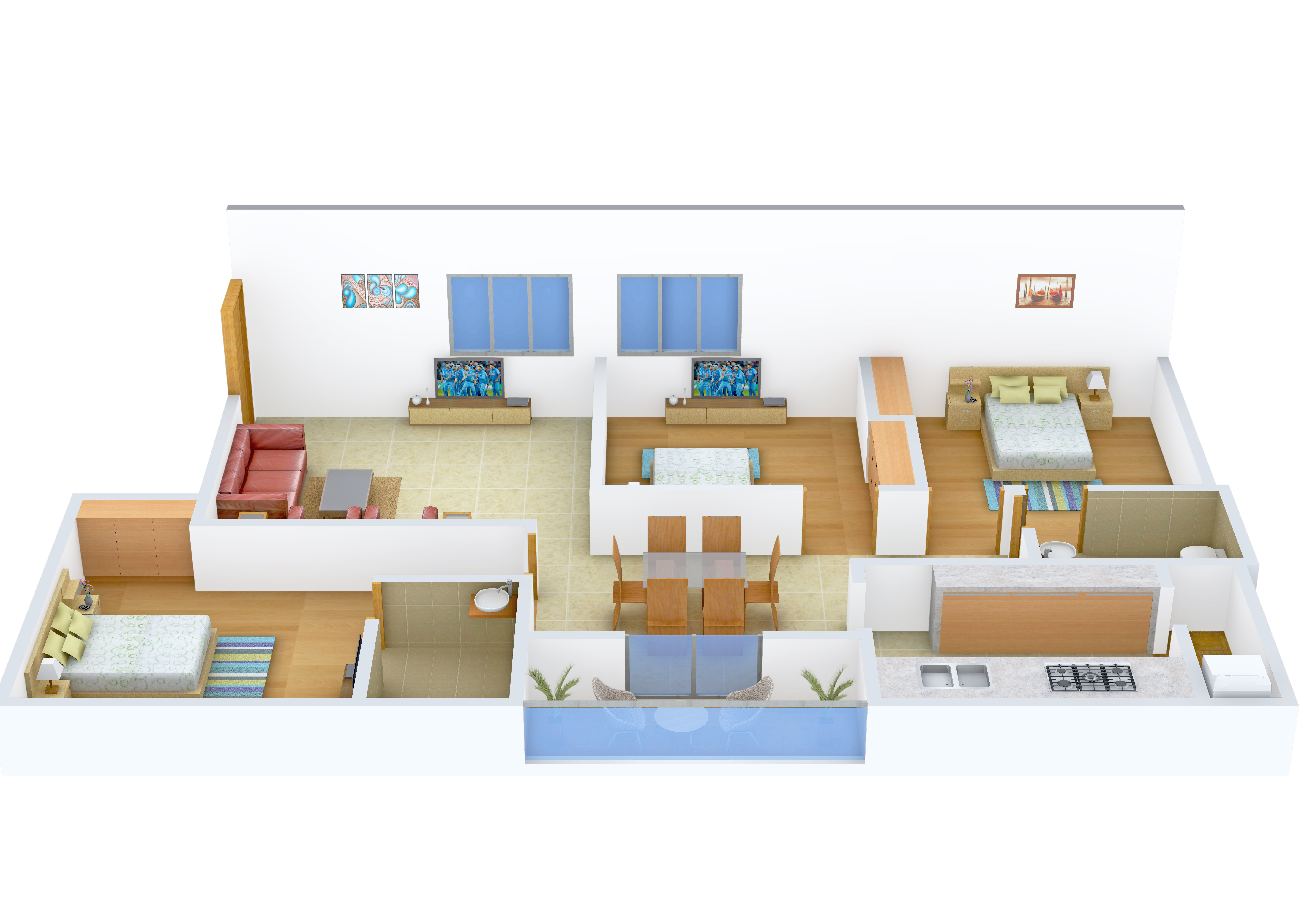 3DFloorPlan of Innovative Olive Meadows