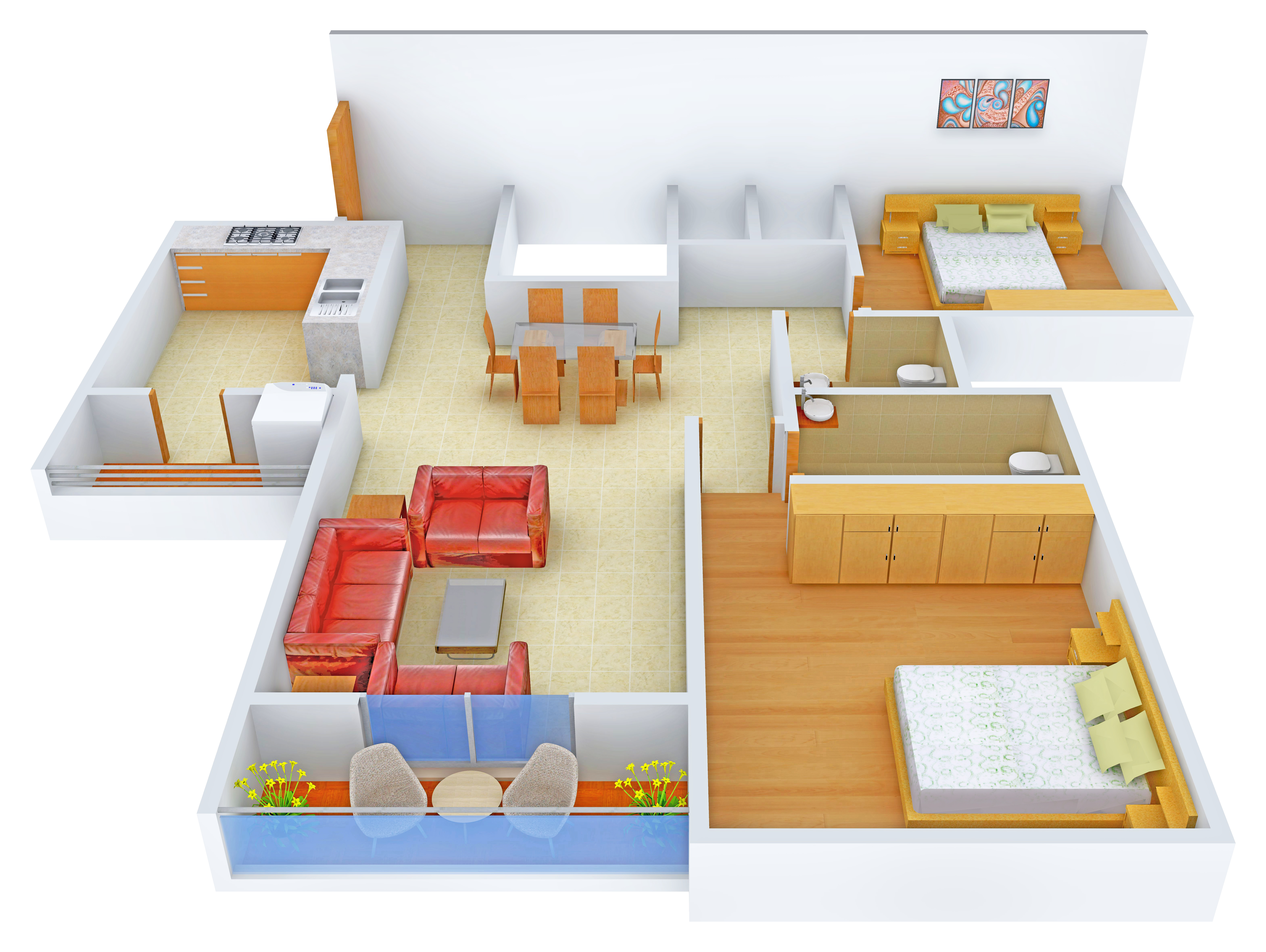 3DFloorPlan of Confident Bellatrix Phase 3