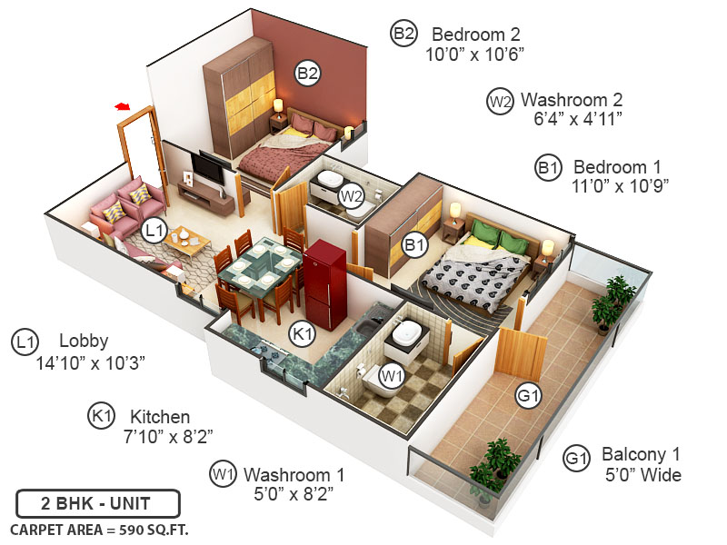 3DFloorPlan of Shree Green Court