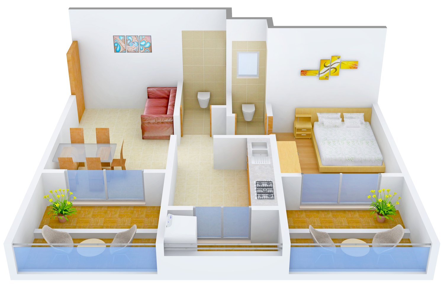 3DFloorPlan of Panchala Shree Krishna Residency