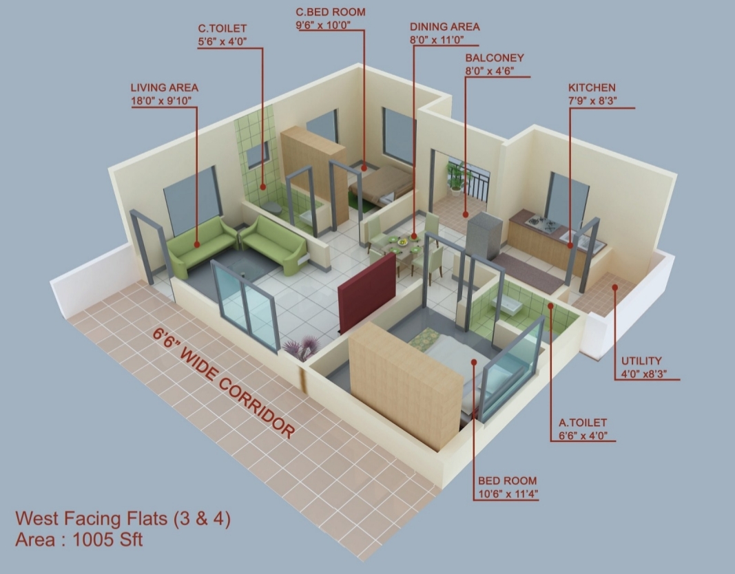 3DFloorPlan of Namitha Harmony