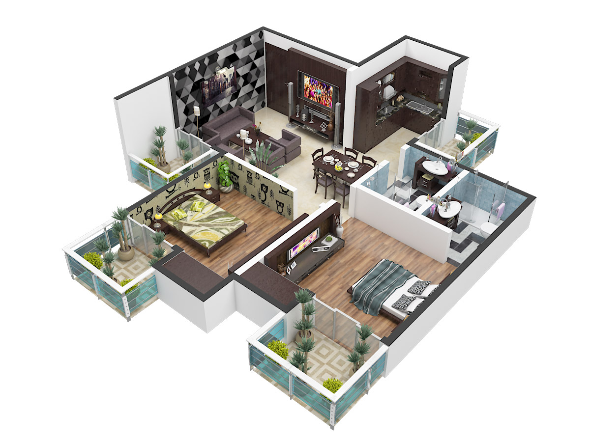 3DFloorPlan of Supertech Sports Village