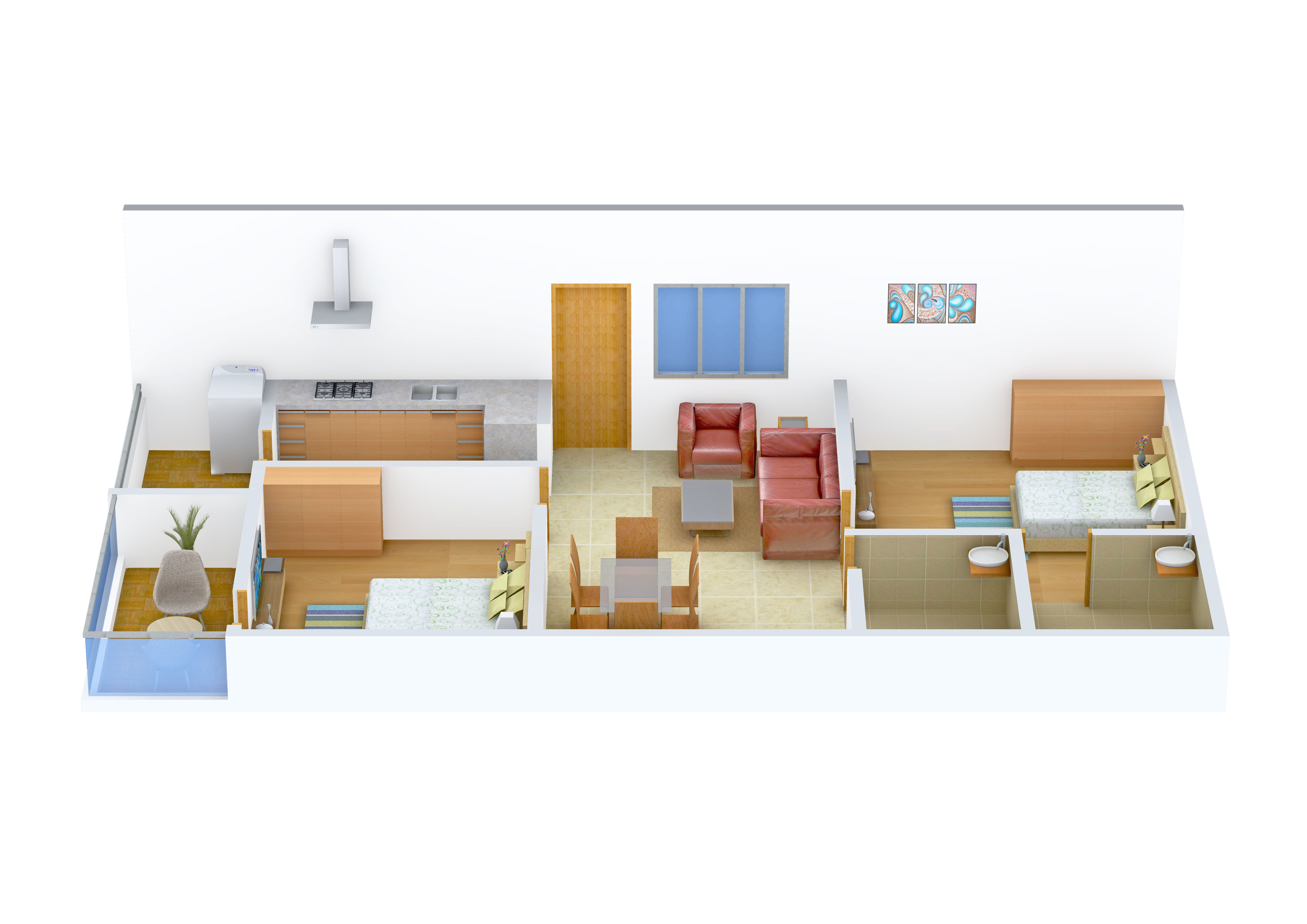 3DFloorPlan of Shree Ozone Valley