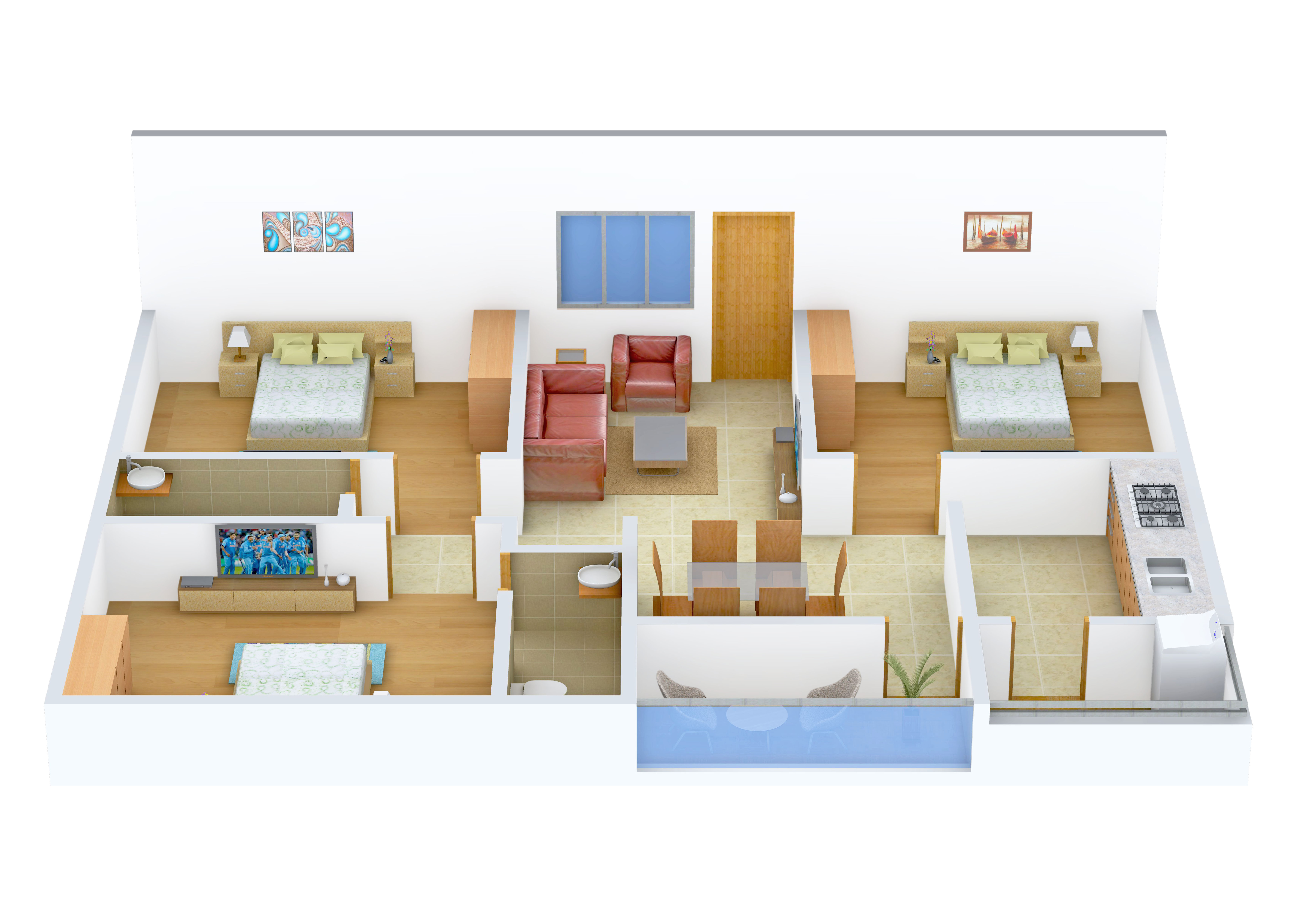 3DFloorPlan of Shree Ozone Valley