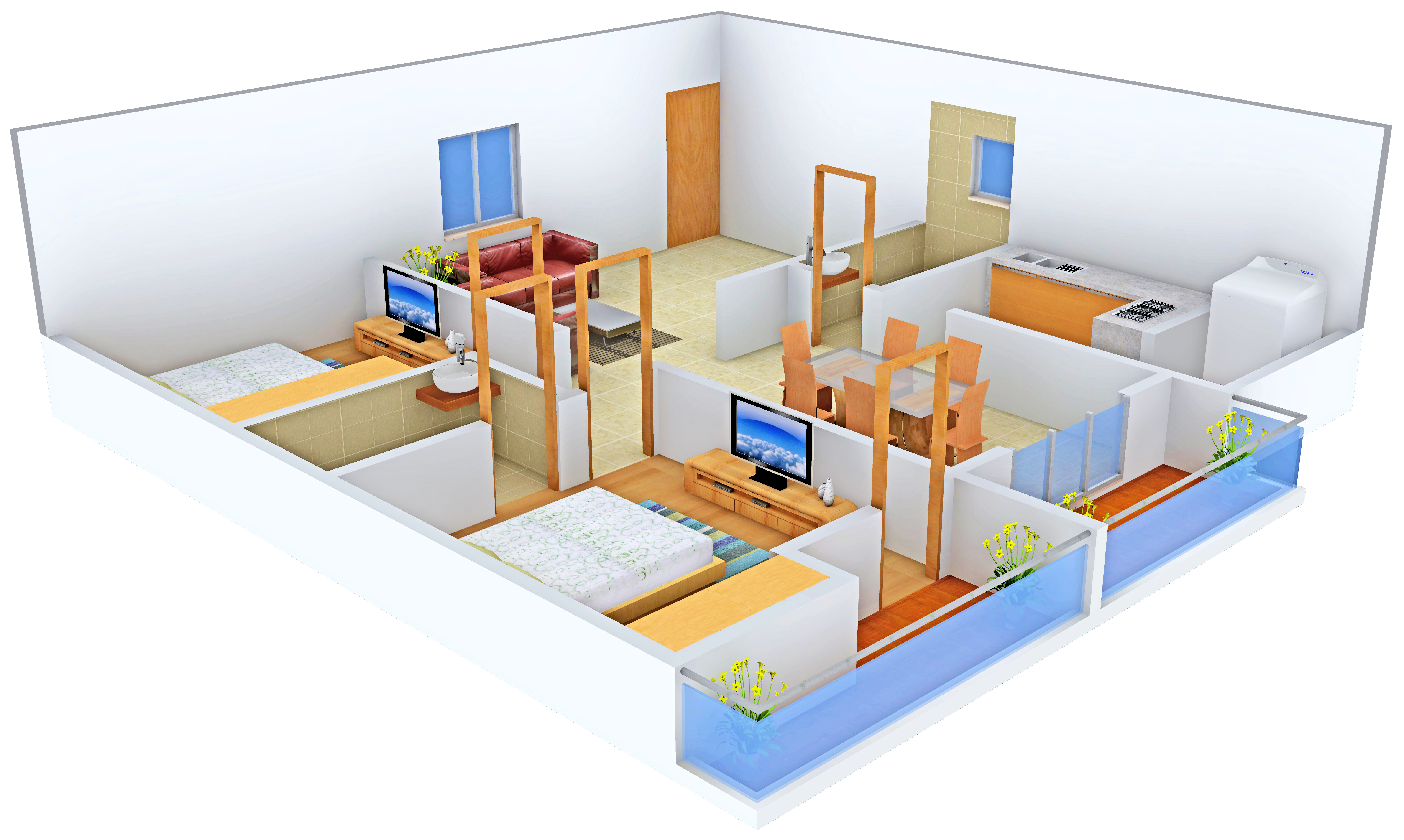 3DFloorPlan of Shivashakthi Orchids
