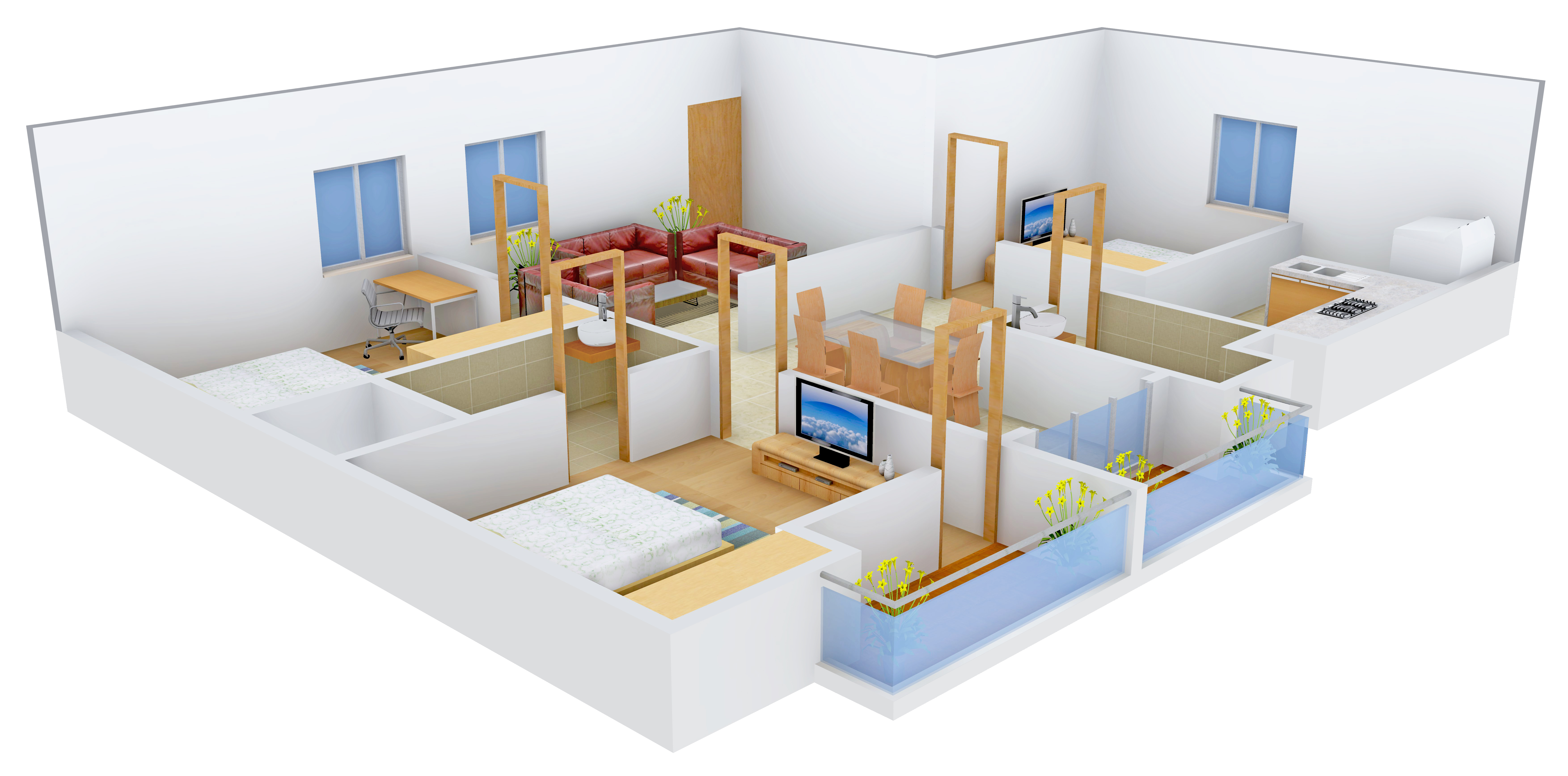 3DFloorPlan of Shivashakthi Orchids