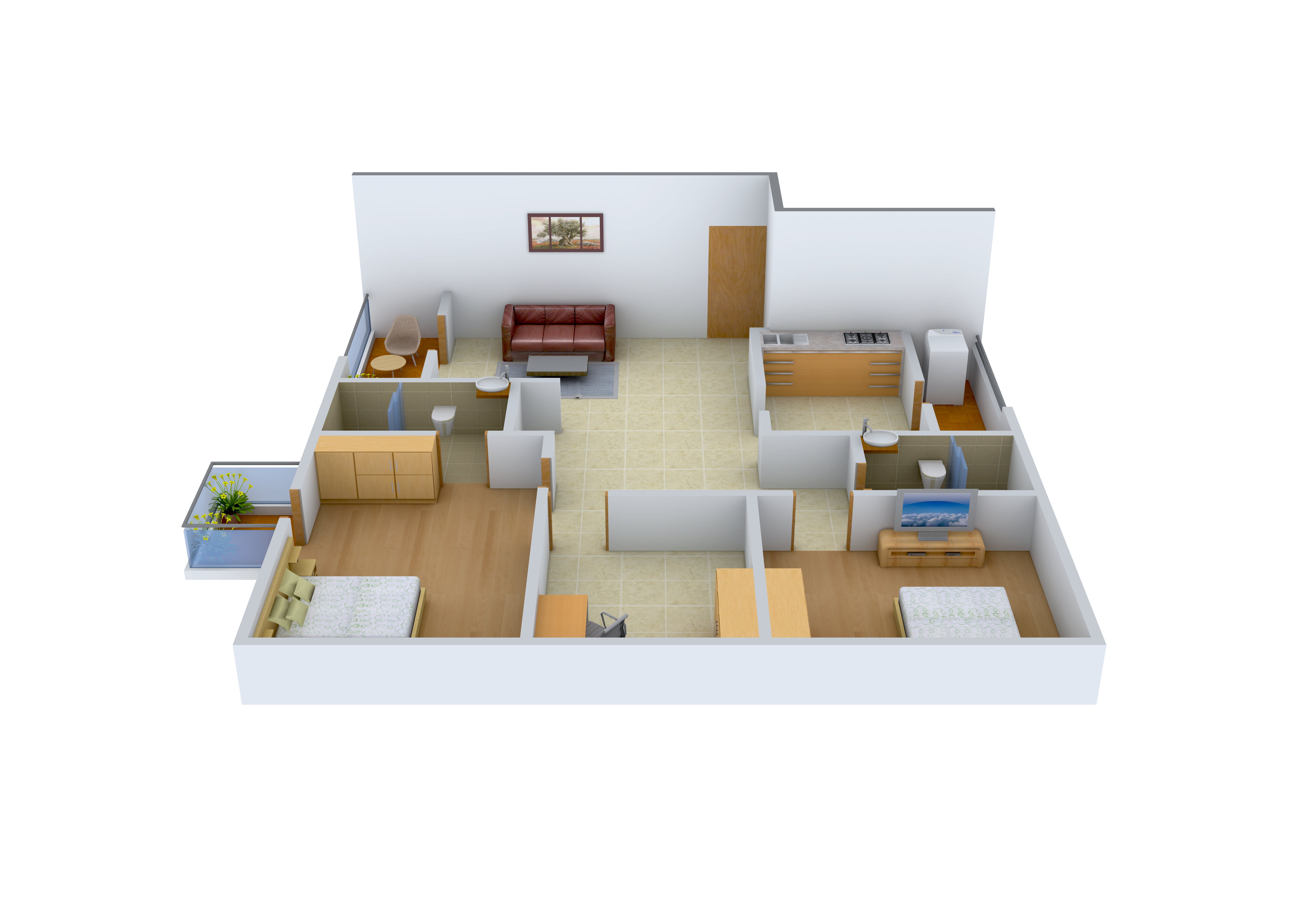 3DFloorPlan of Shriram Luxor