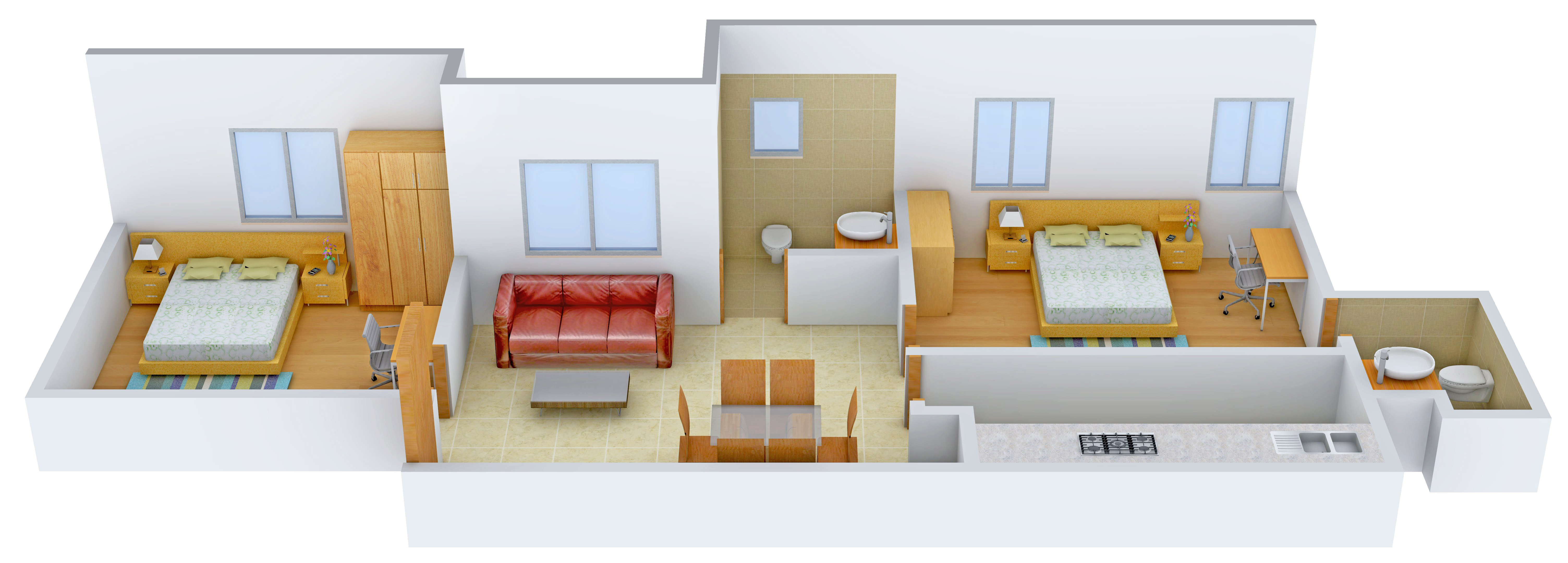 3DFloorPlan of Balaji Vani Residency