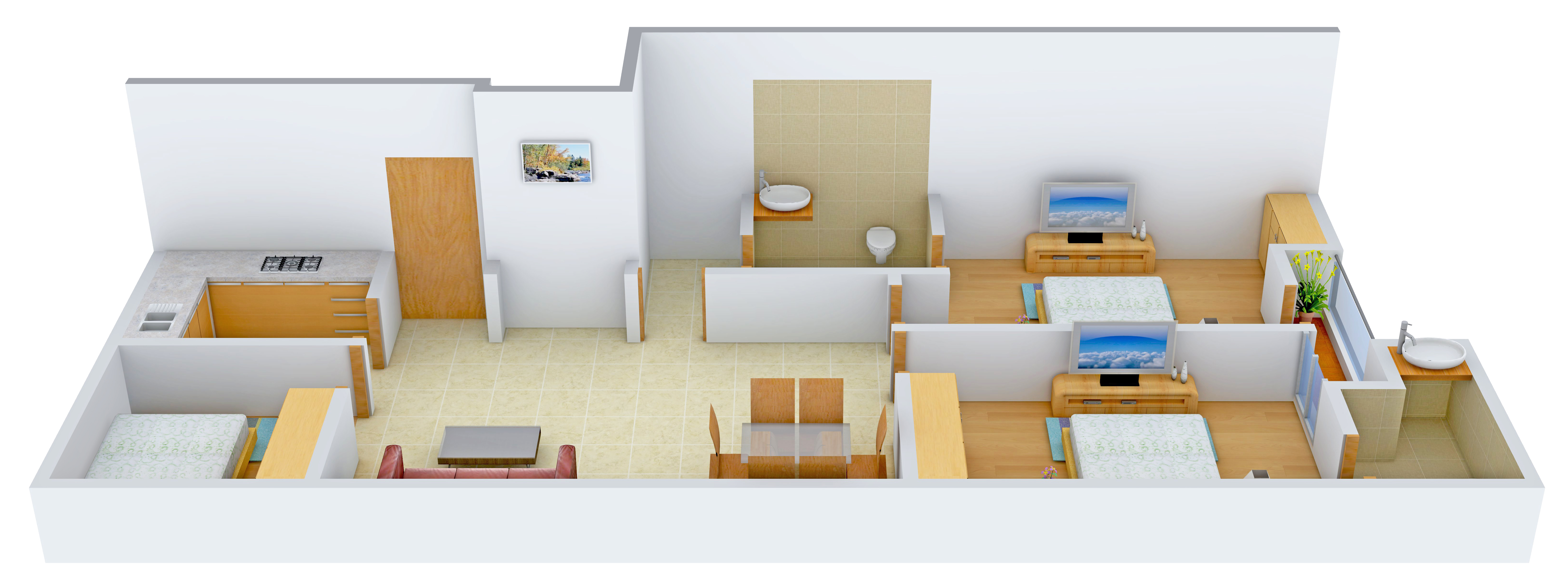 3DFloorPlan of Balaji Vani Residency