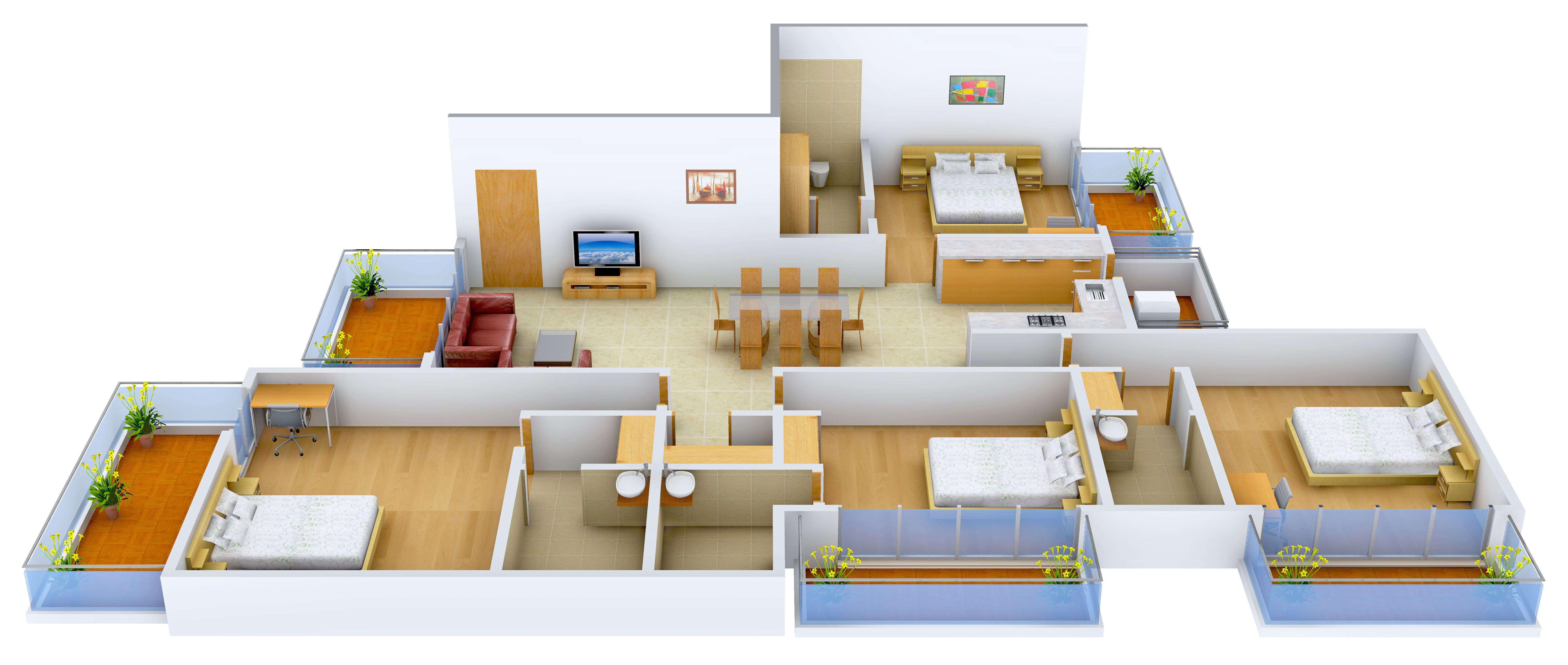 3DFloorPlan of Raheja Ayana Residences