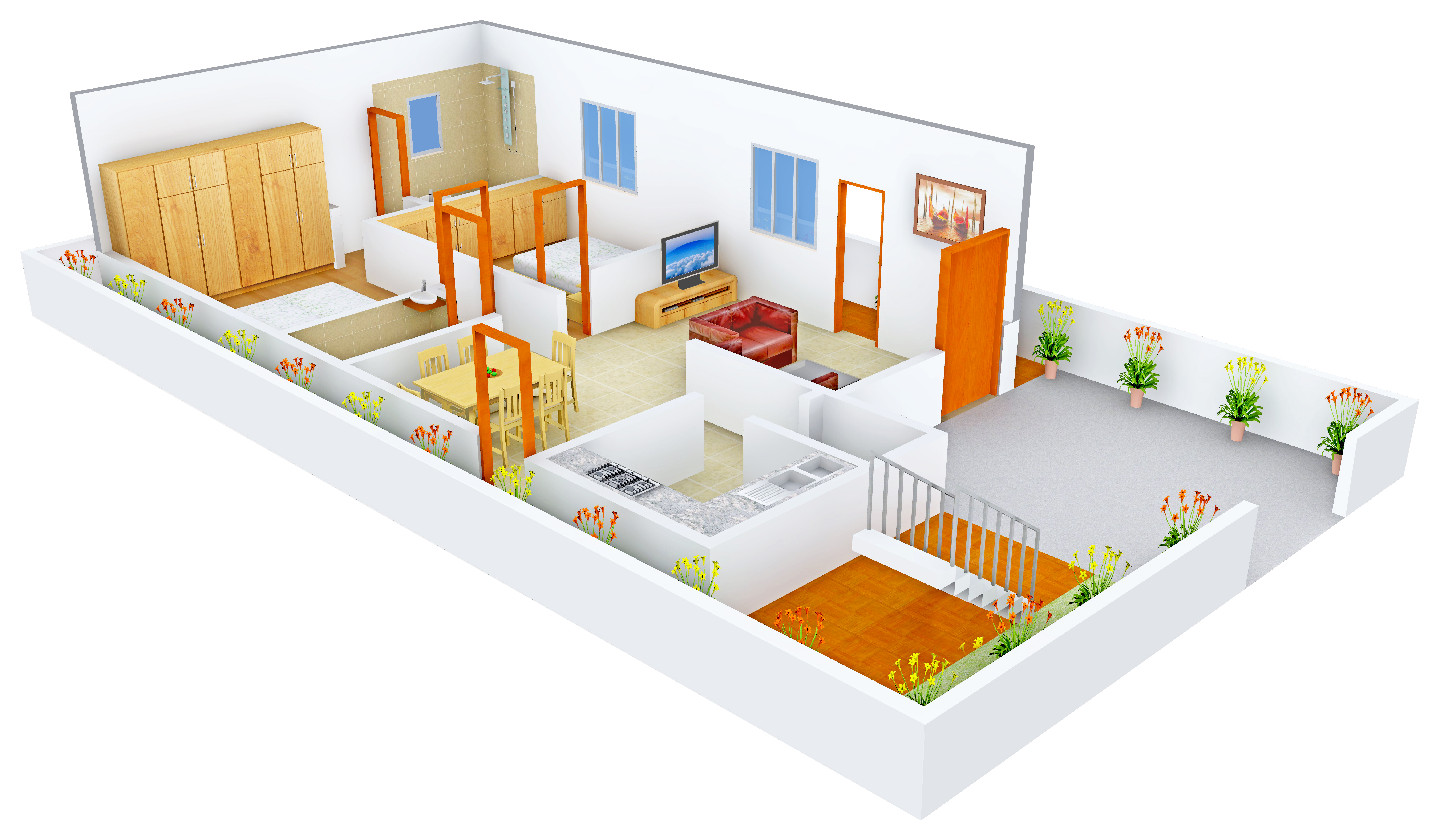 3DFloorPlan of Mansani Thirumala Meadows