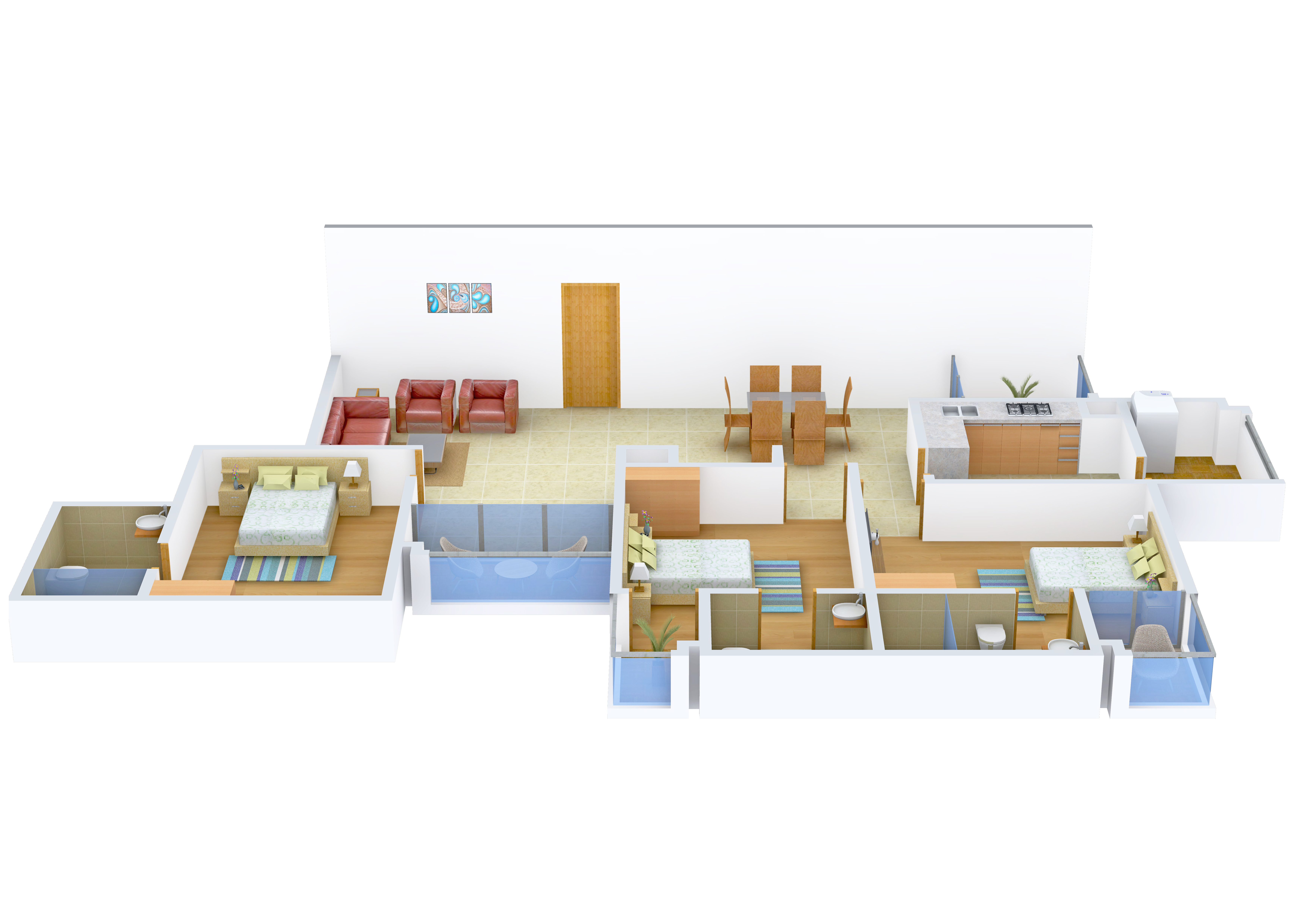 3DFloorPlan of Cheloor Alice Legacy