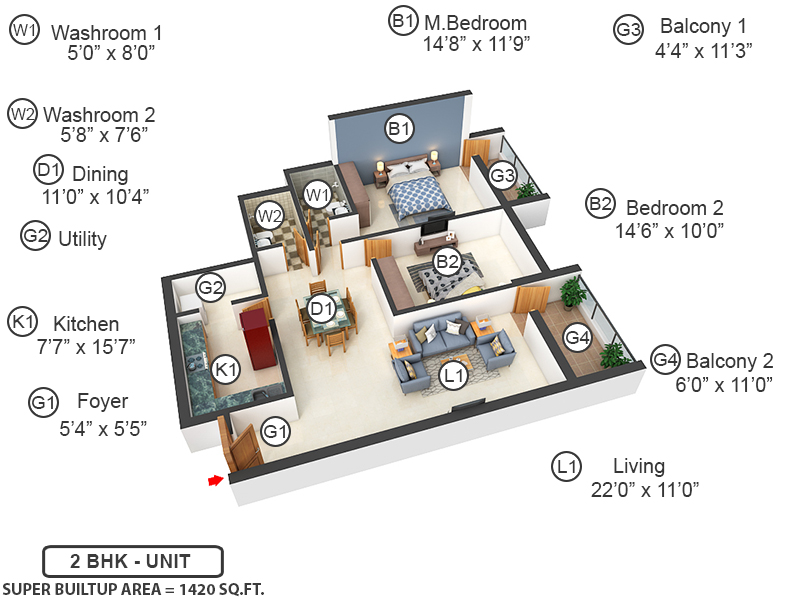 3DFloorPlan of Marian Park
