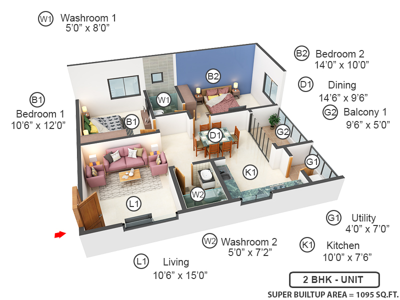 3DFloorPlan of Navya Nisarga
