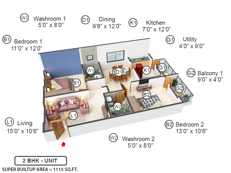 3DFloorPlan of Navya Nisarga