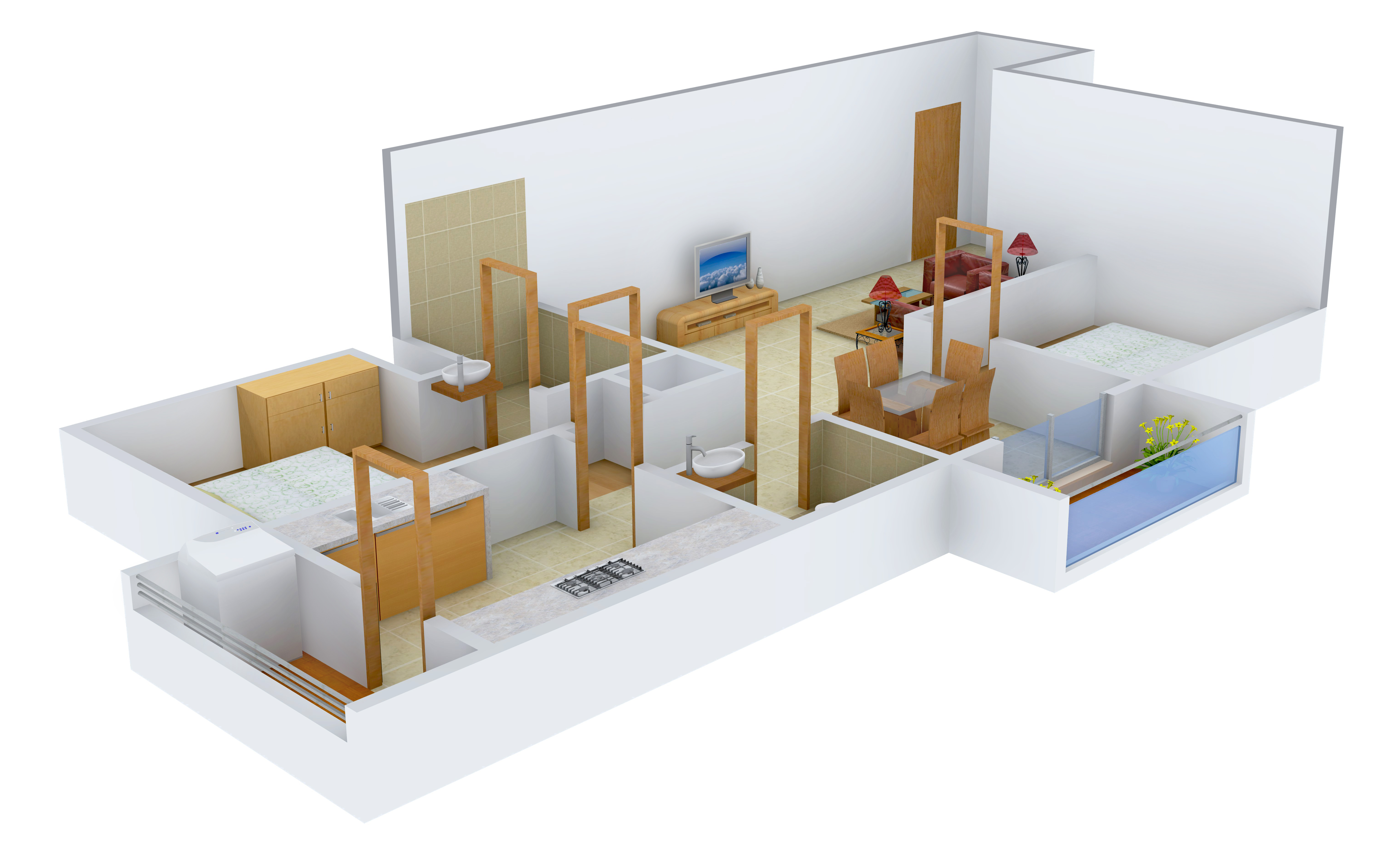 3DFloorPlan of Matha Mookambika Residency