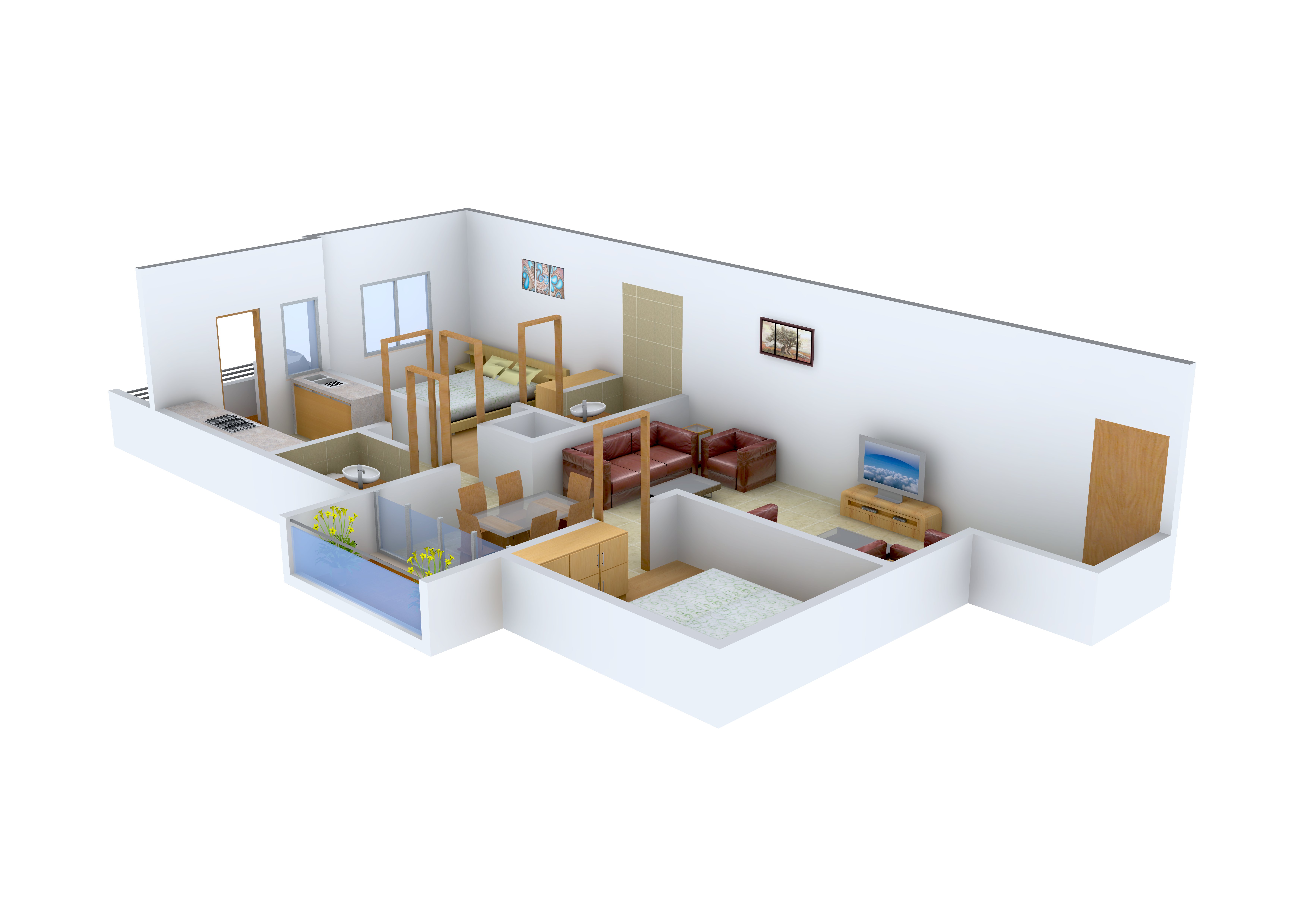 3DFloorPlan of Matha Mookambika Residency