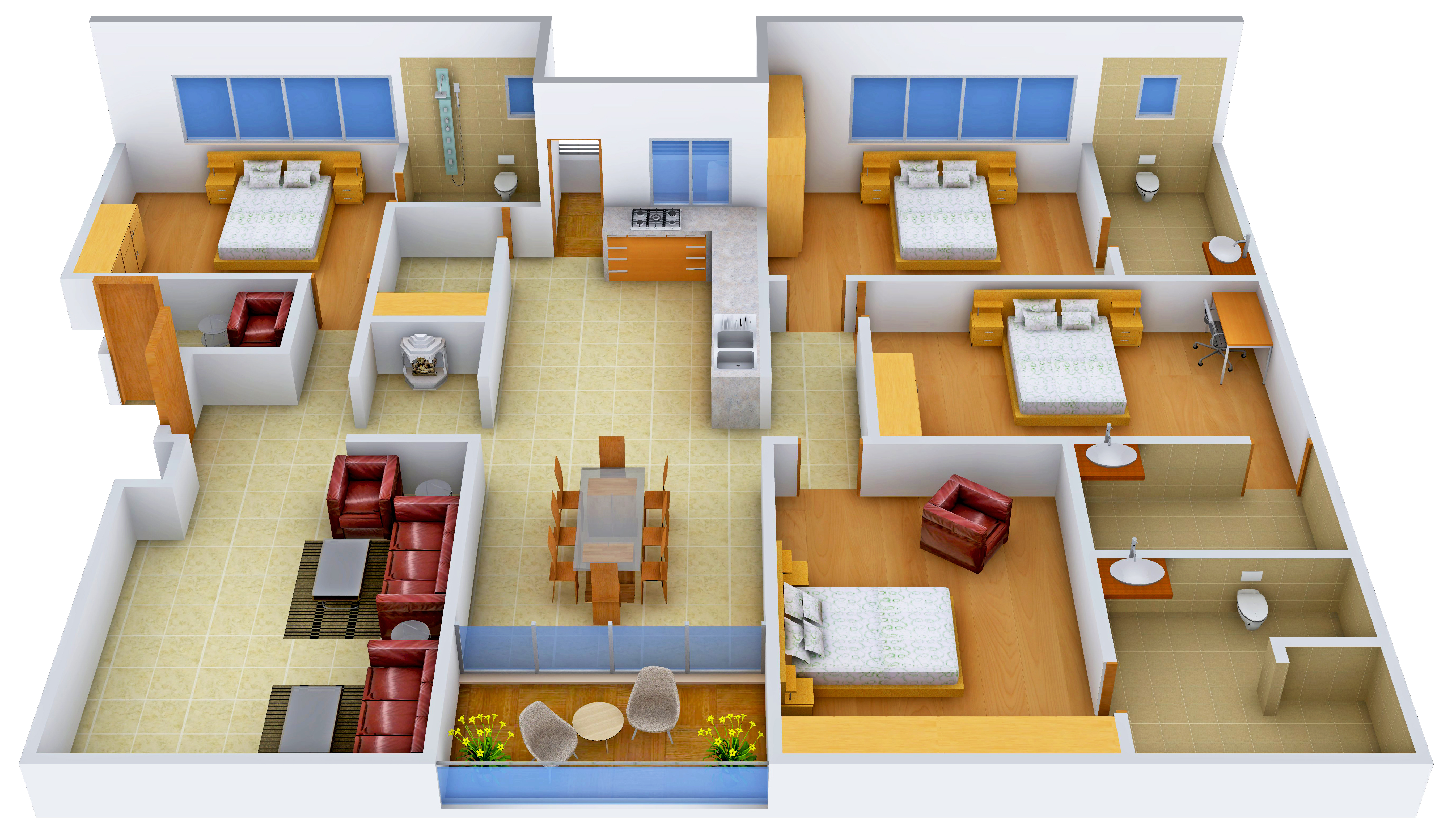 3DFloorPlan of Trilokesh Gulmohar Auris